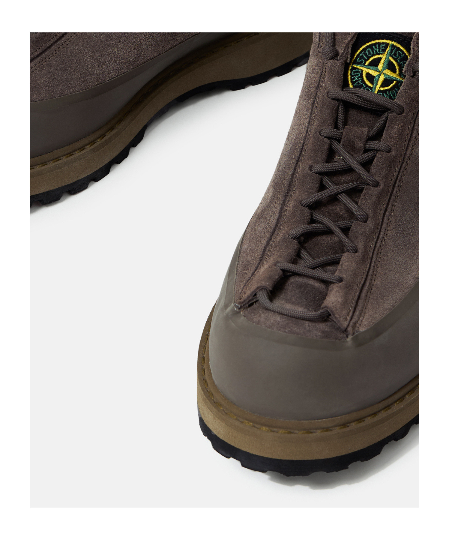 Stone Island Lace-up Suede Sneakers In Green