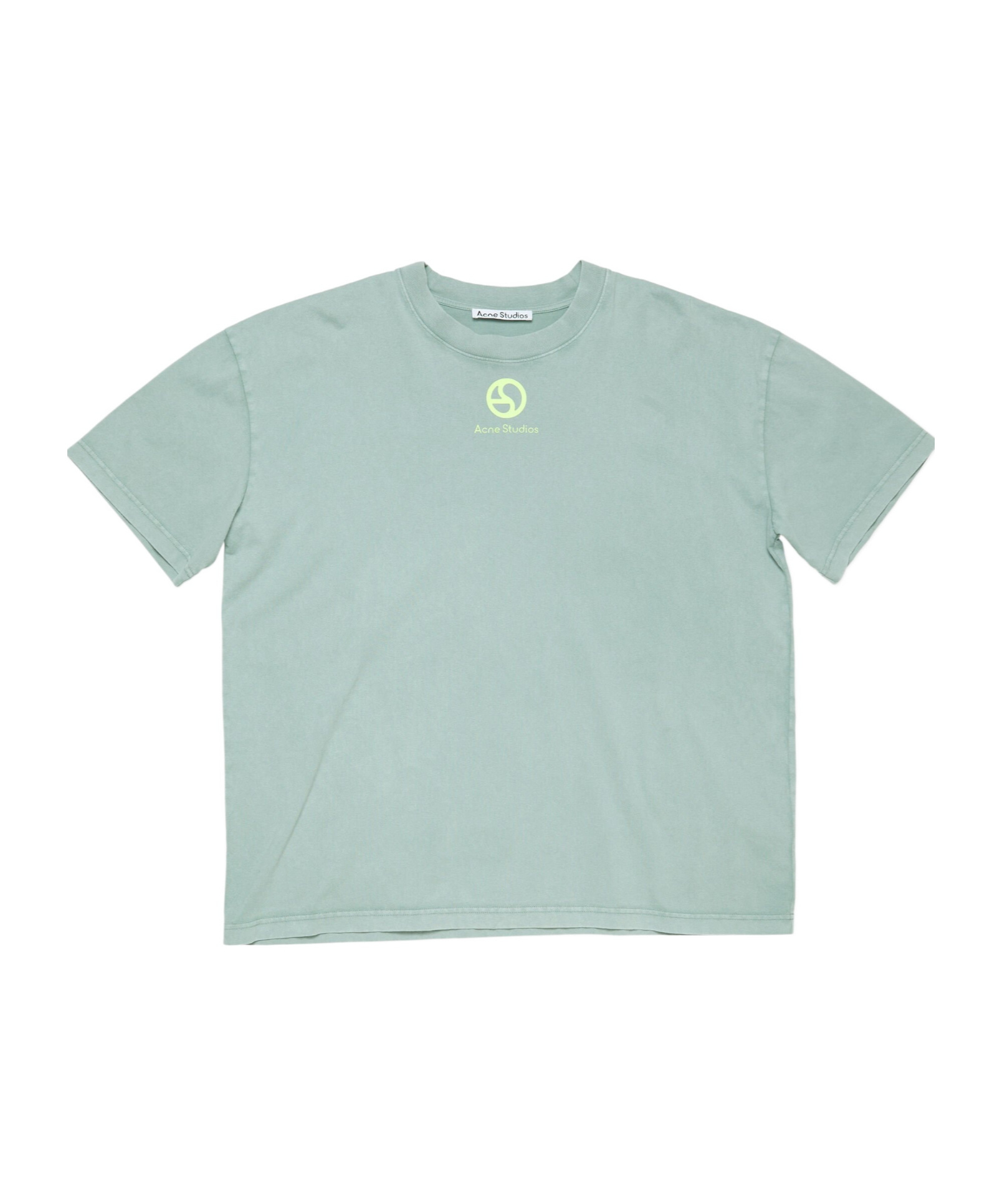 Acne Studios Logo-print Organic-cotton T-shirt In Green