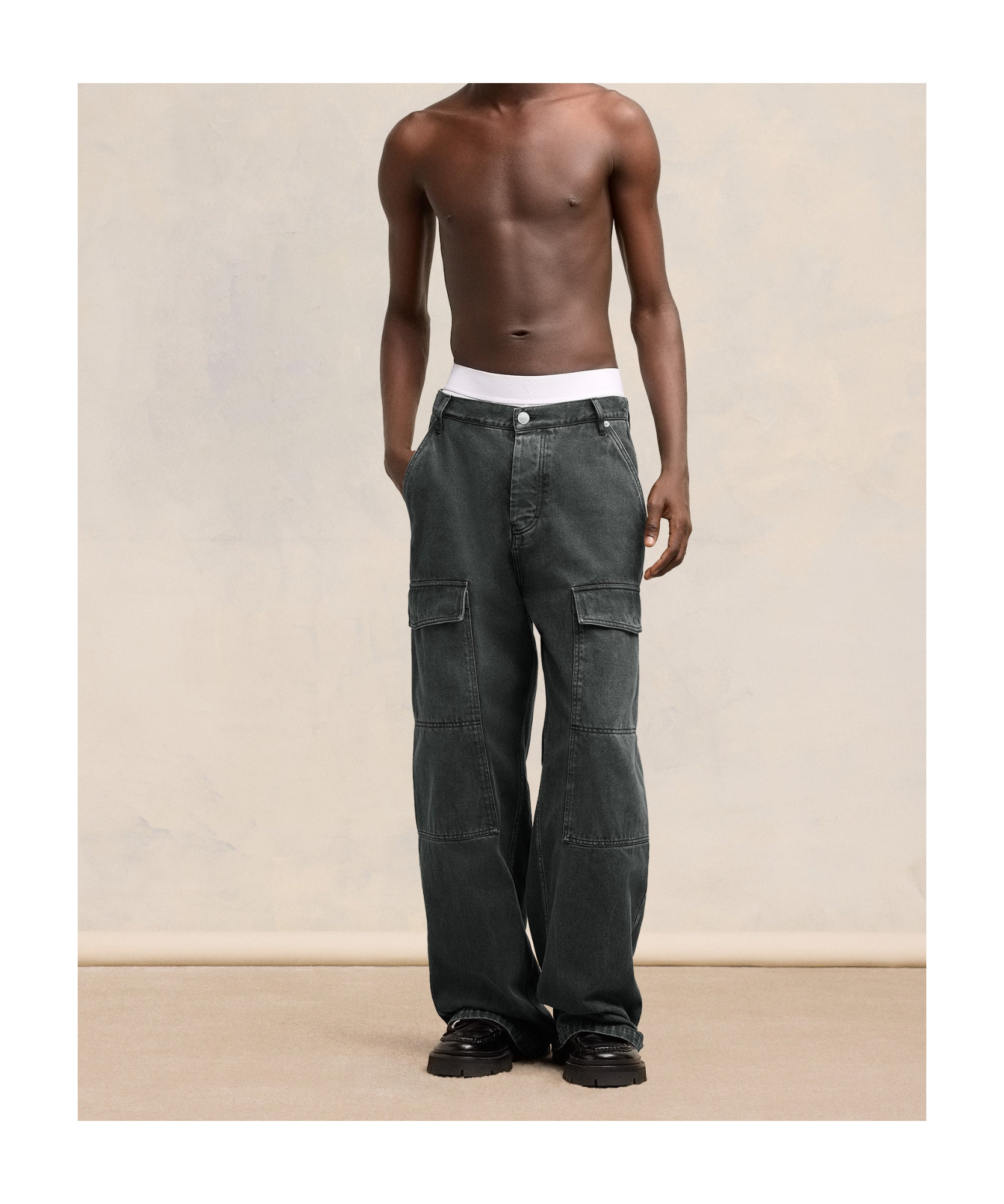 Ami Alexandre Mattiussi Ami Paris Relaxed Fit Cargo Jeans In Blue
