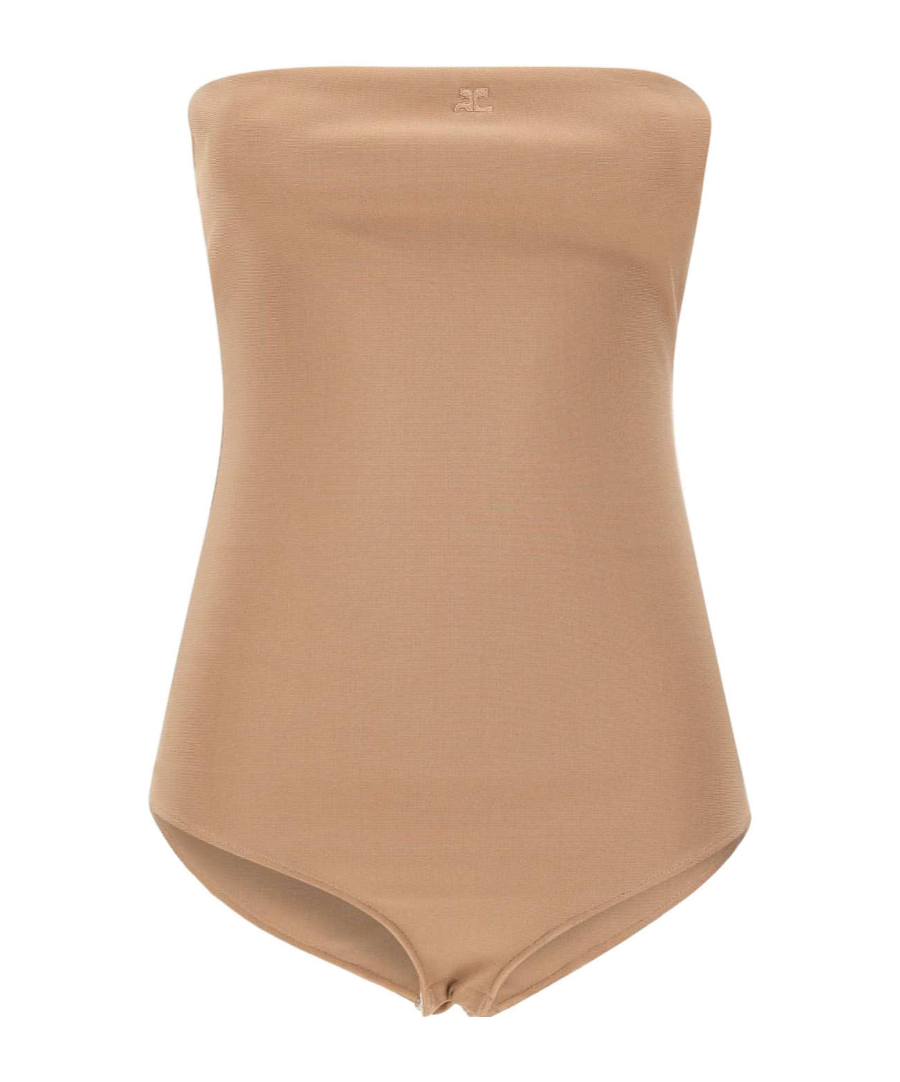 Courrèges Off-the-shoulder Bodysuit In Brown