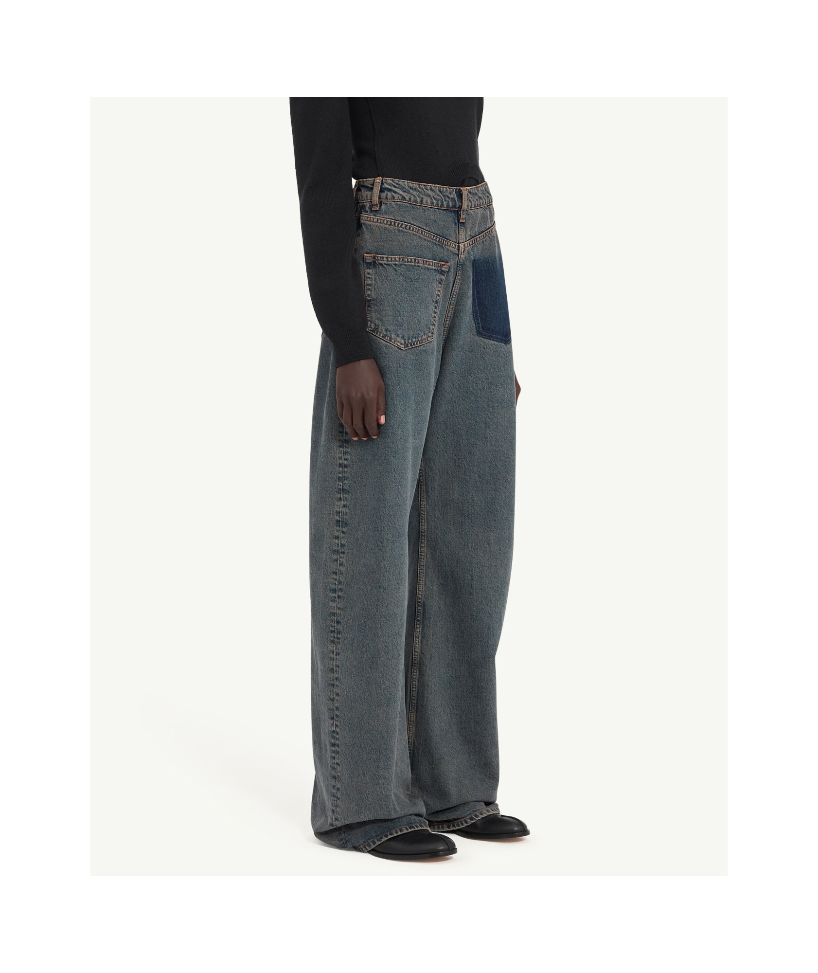 Mm6 Maison Margiela Back-to-back Jeans In Gray
