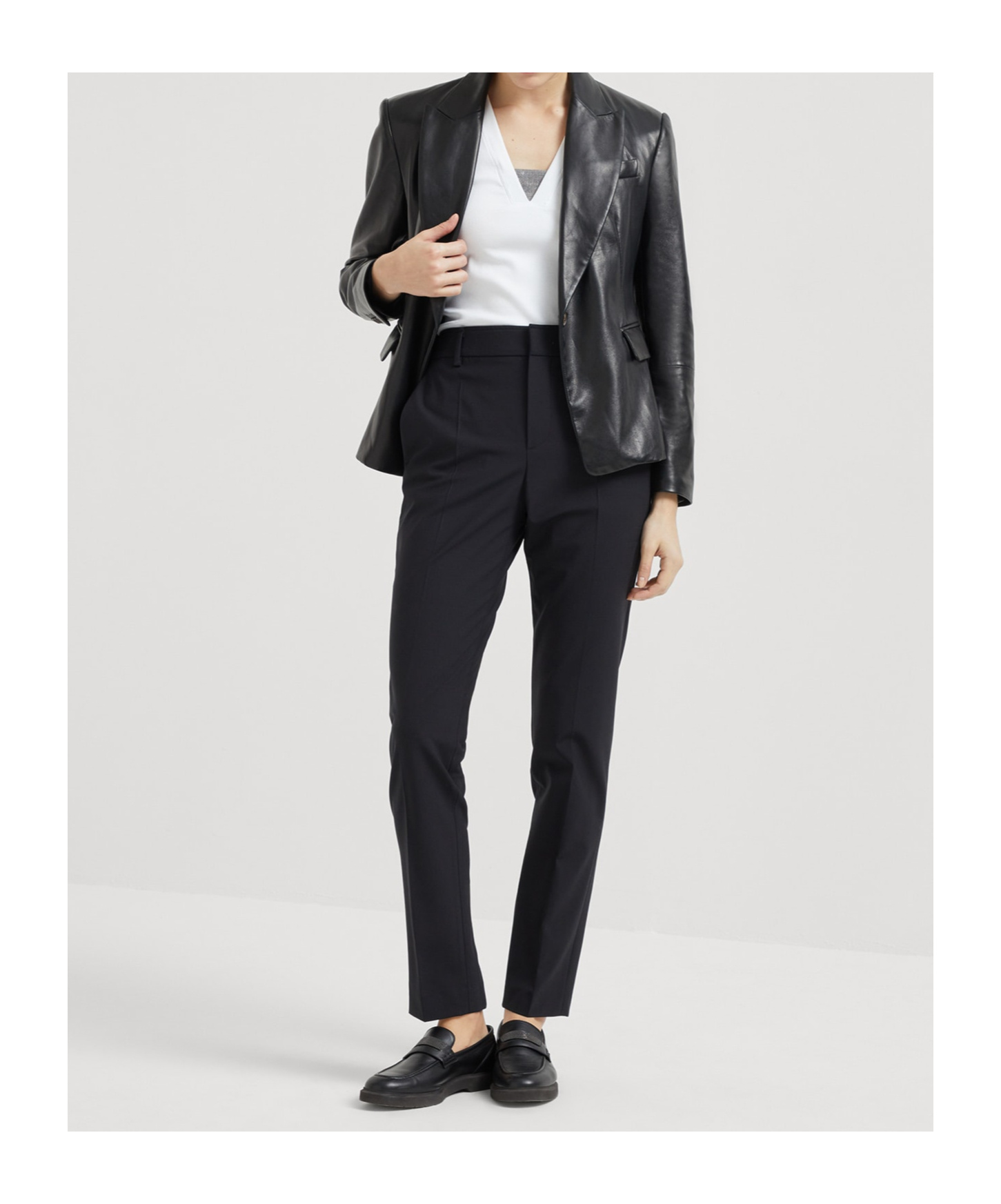Brunello Cucinelli Belt Loops Slacks In Black