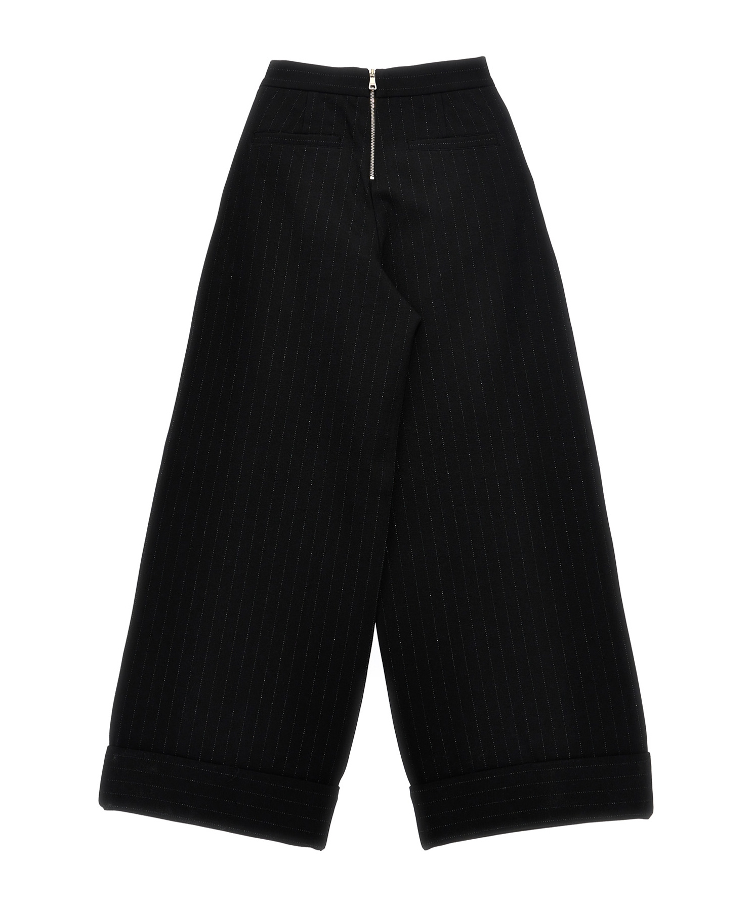 Shop Balmain Pleat-detail Wide-leg Trousers In Black