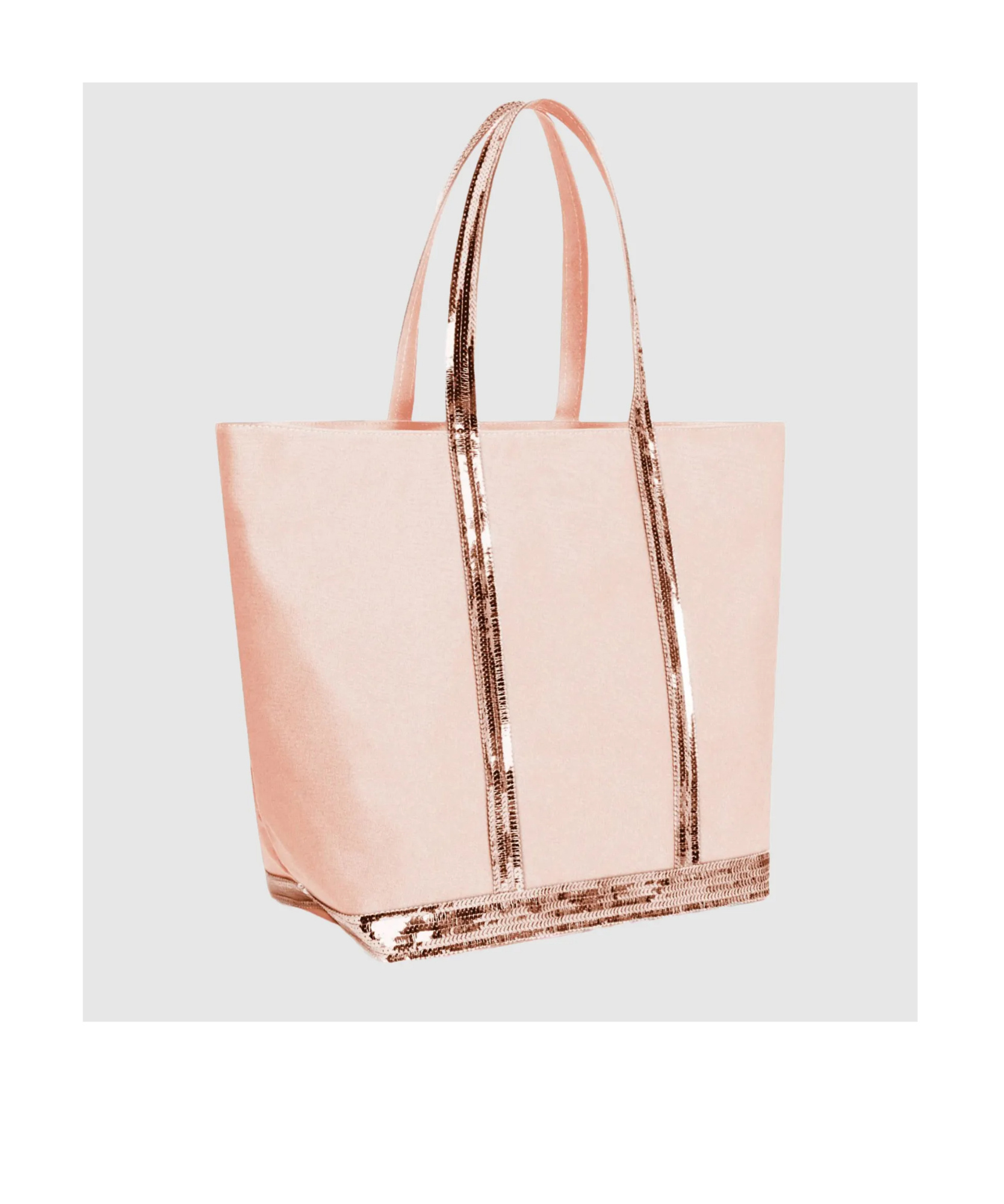 Vanessa Bruno Large Cabas Sequin-trimmed Tote Bag In Nude