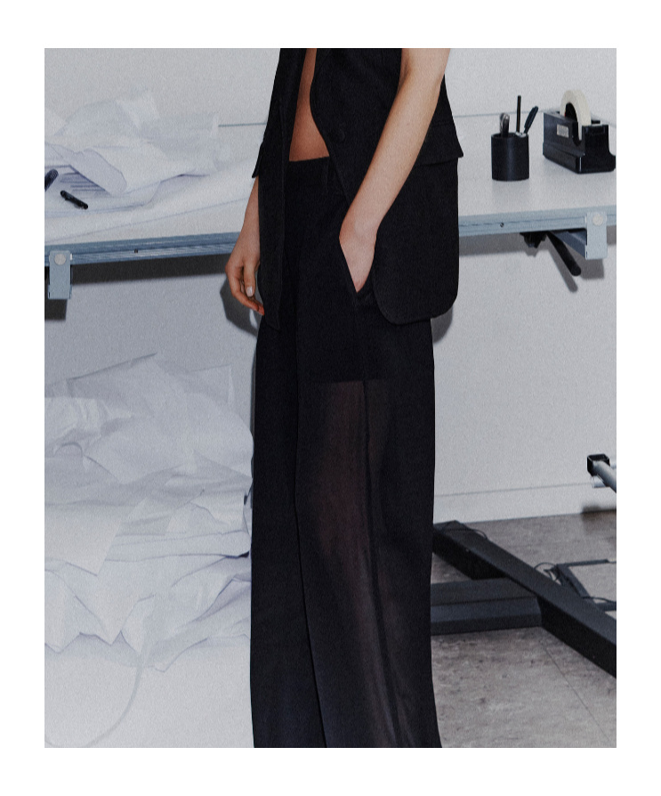 Marella Georgette Double Trousers In Black