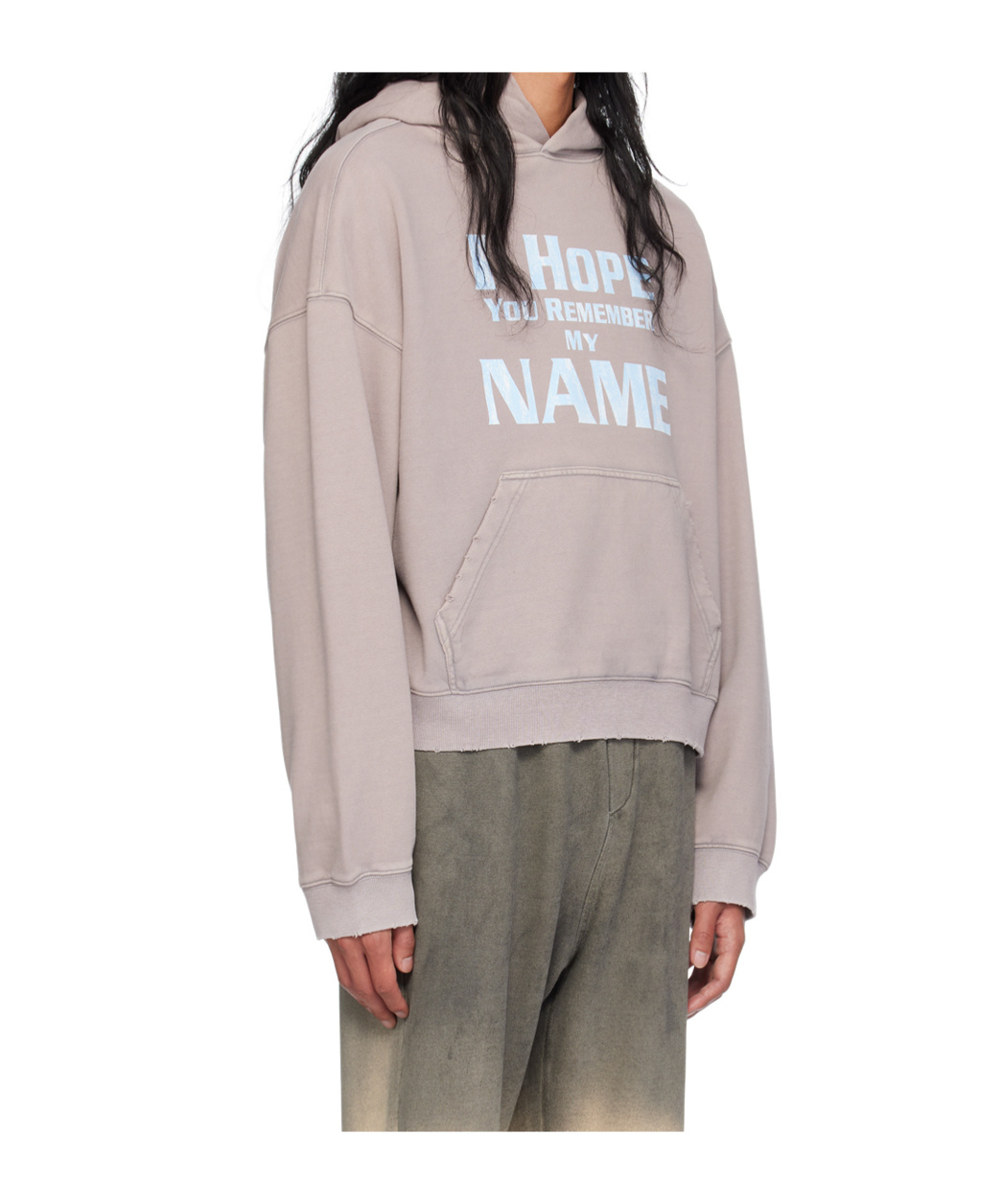 We11 Done Lettering Hoodie In Nude