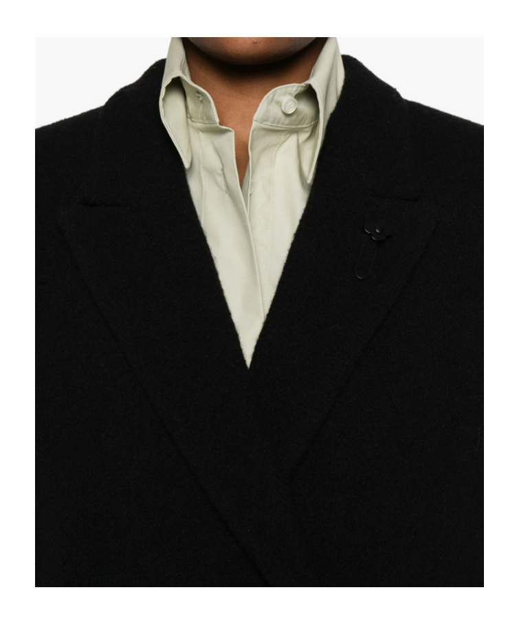 Lardini Double-breasted Blazer In Black
