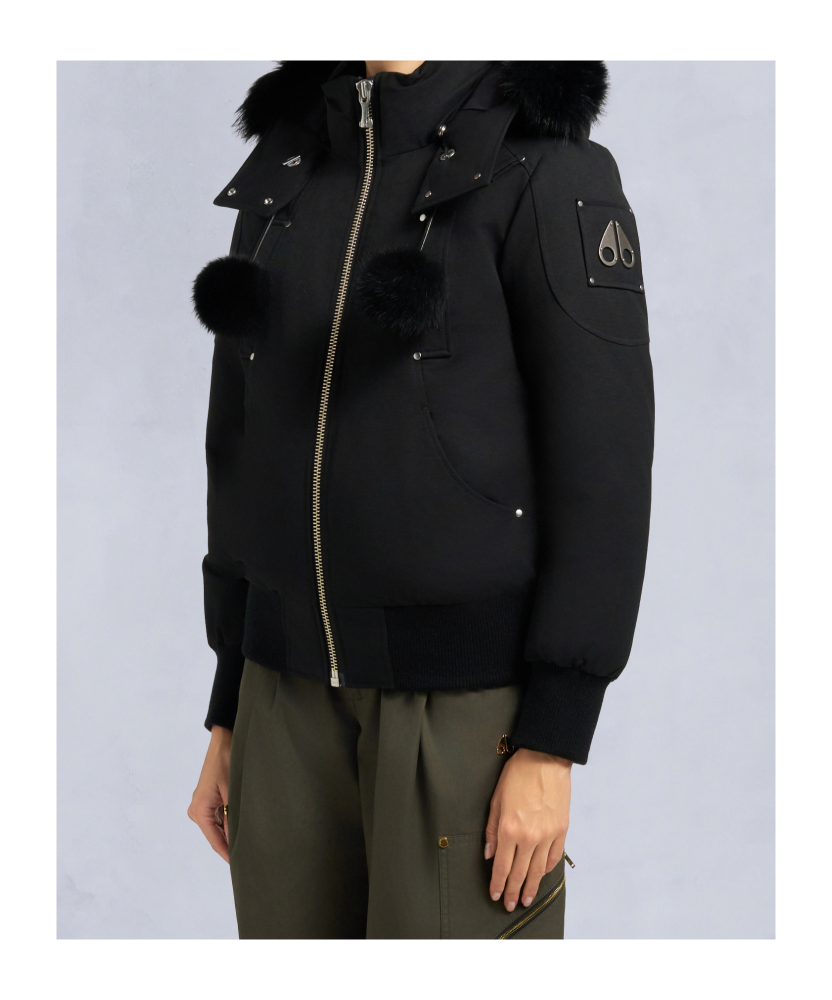 Moose Knuckles Long-sleeved Down Jacket In Black