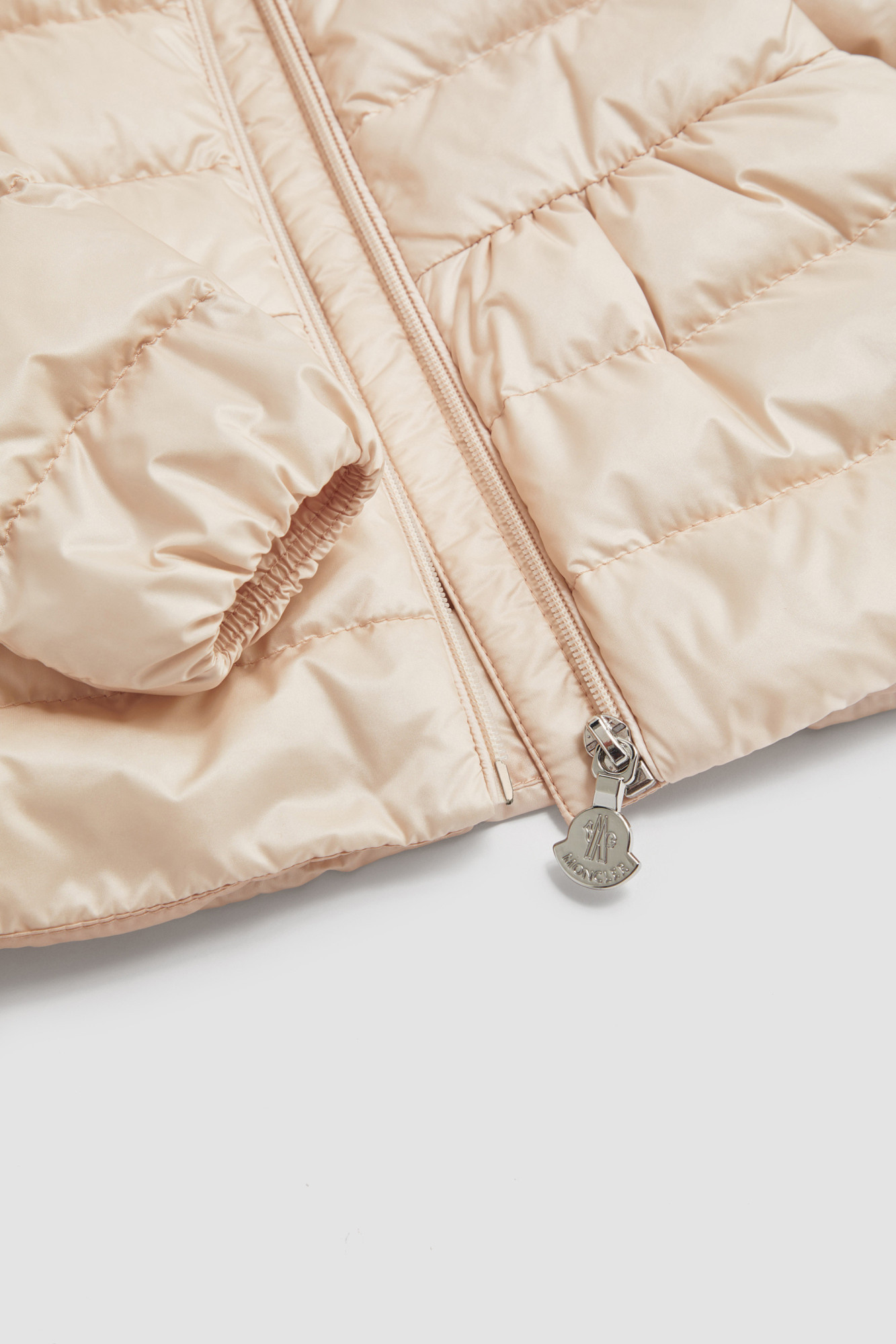 Moncler Long-sleeved Down Jacket In Nude