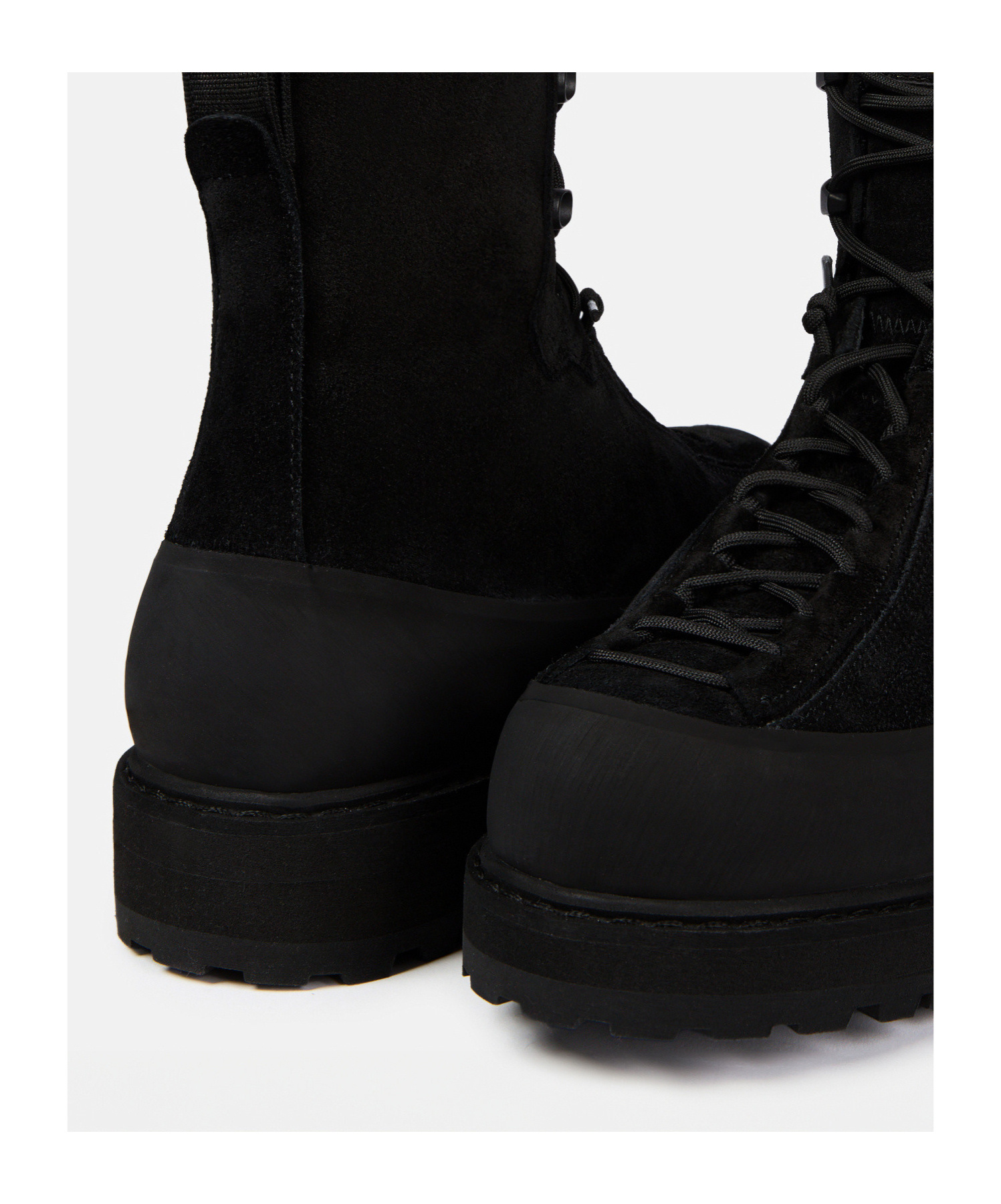 Stone Island Hiking Boot With Dual Lacing And Lug Sole In Black