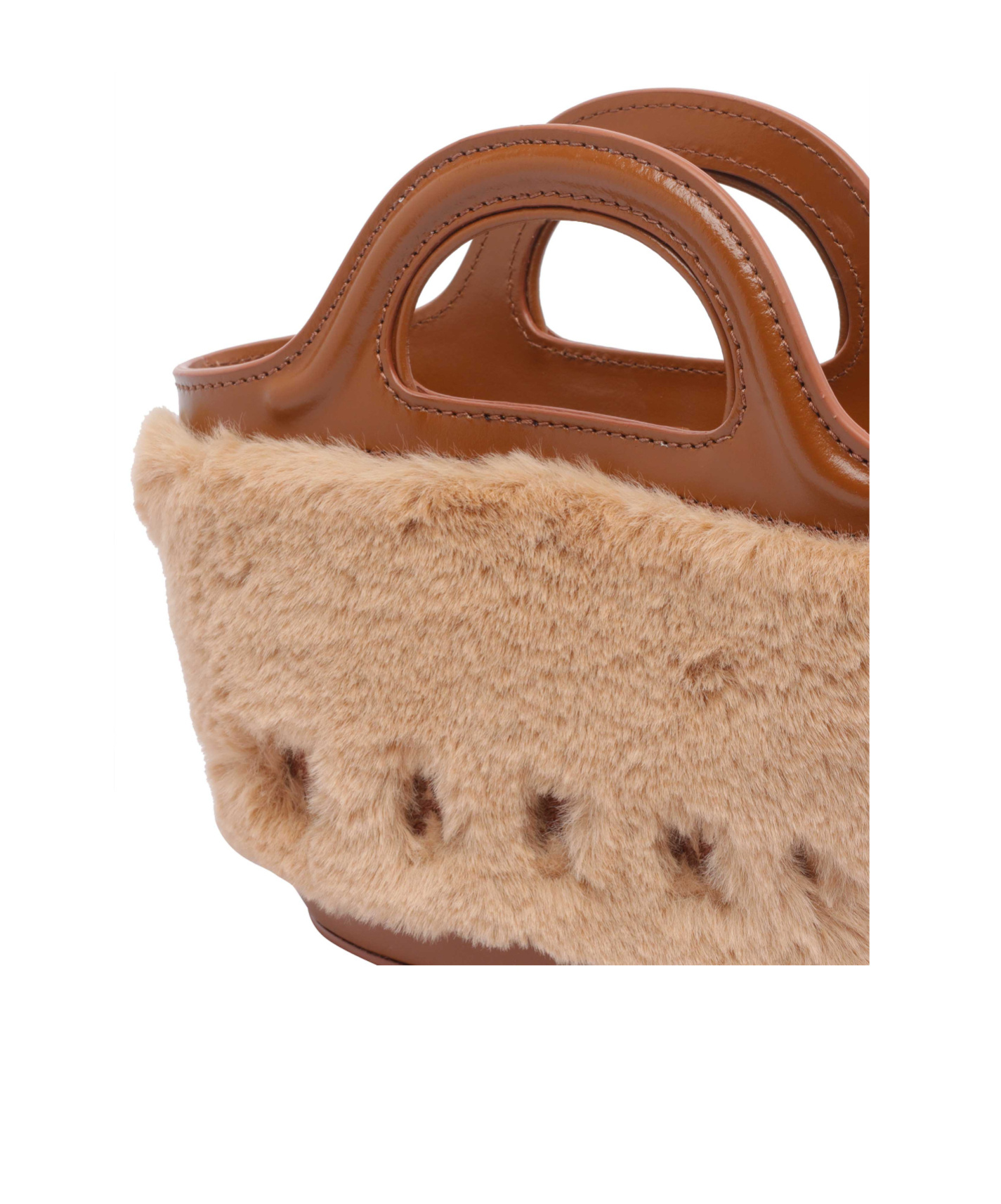 Marni Double Handle Shoulder Bag In Brown