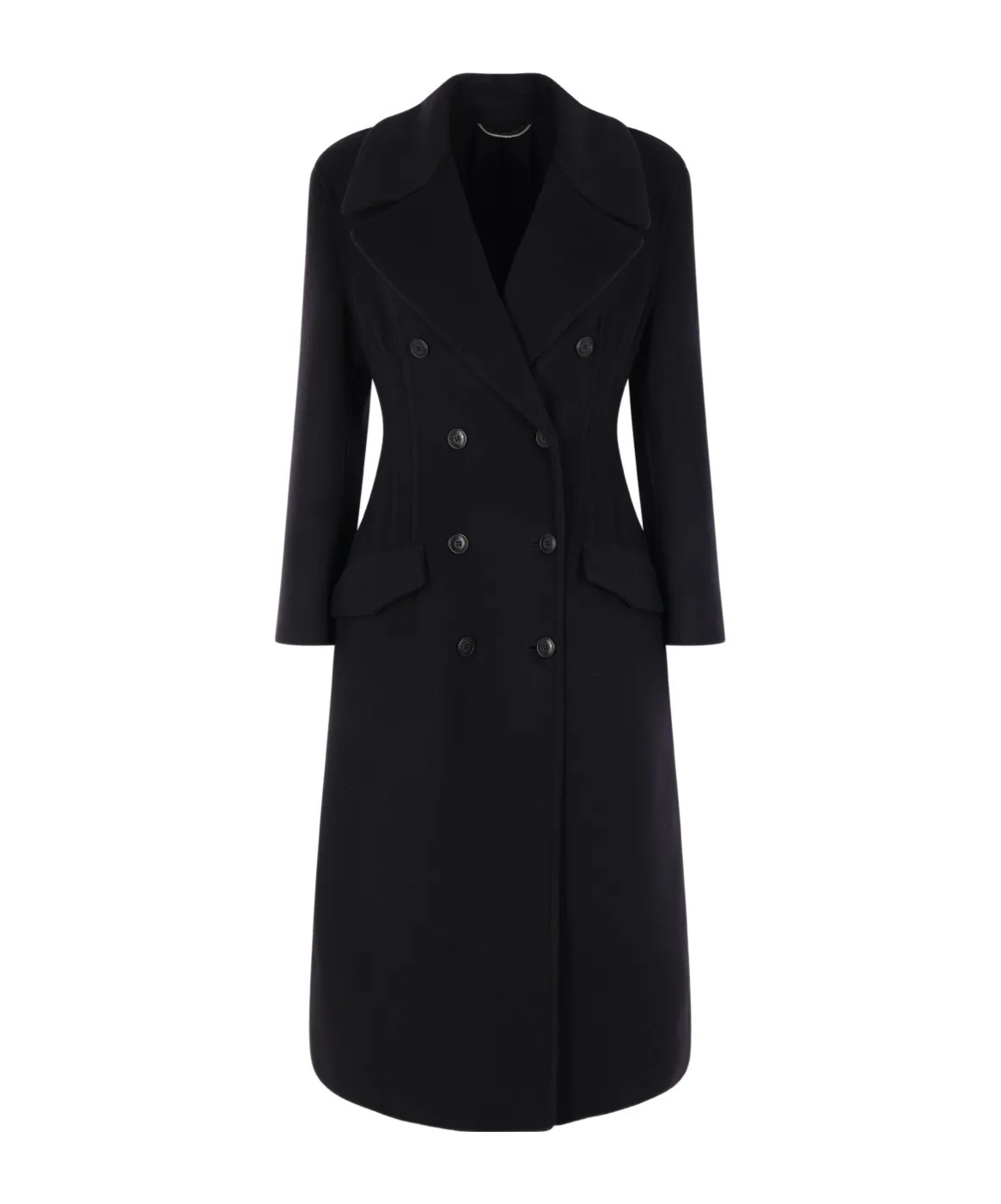 Ermanno Scervino Double-breasted Wool Coat In Black