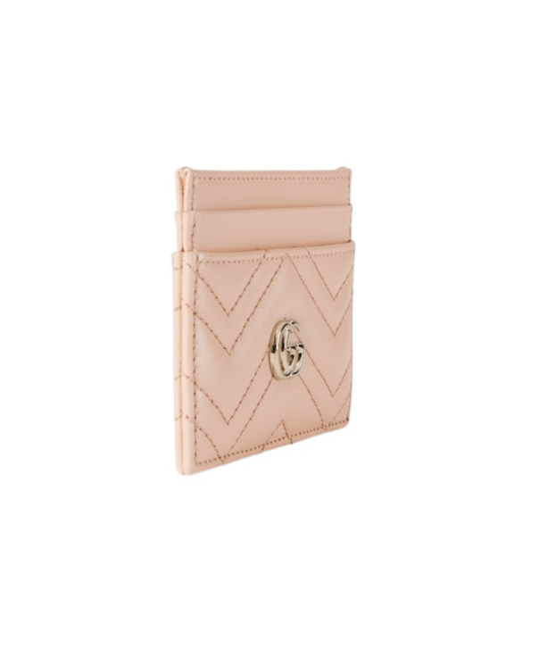 Gucci Gg Marmont Series Card Holders In Nude