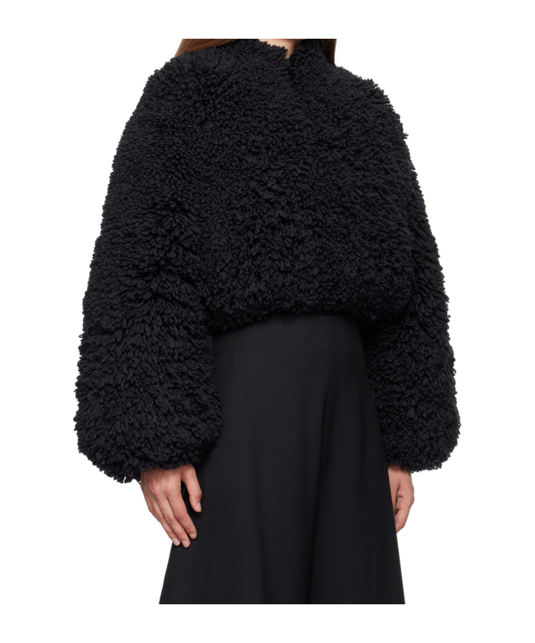 Alaïa Short Long-sleeved Casual Coat In Black