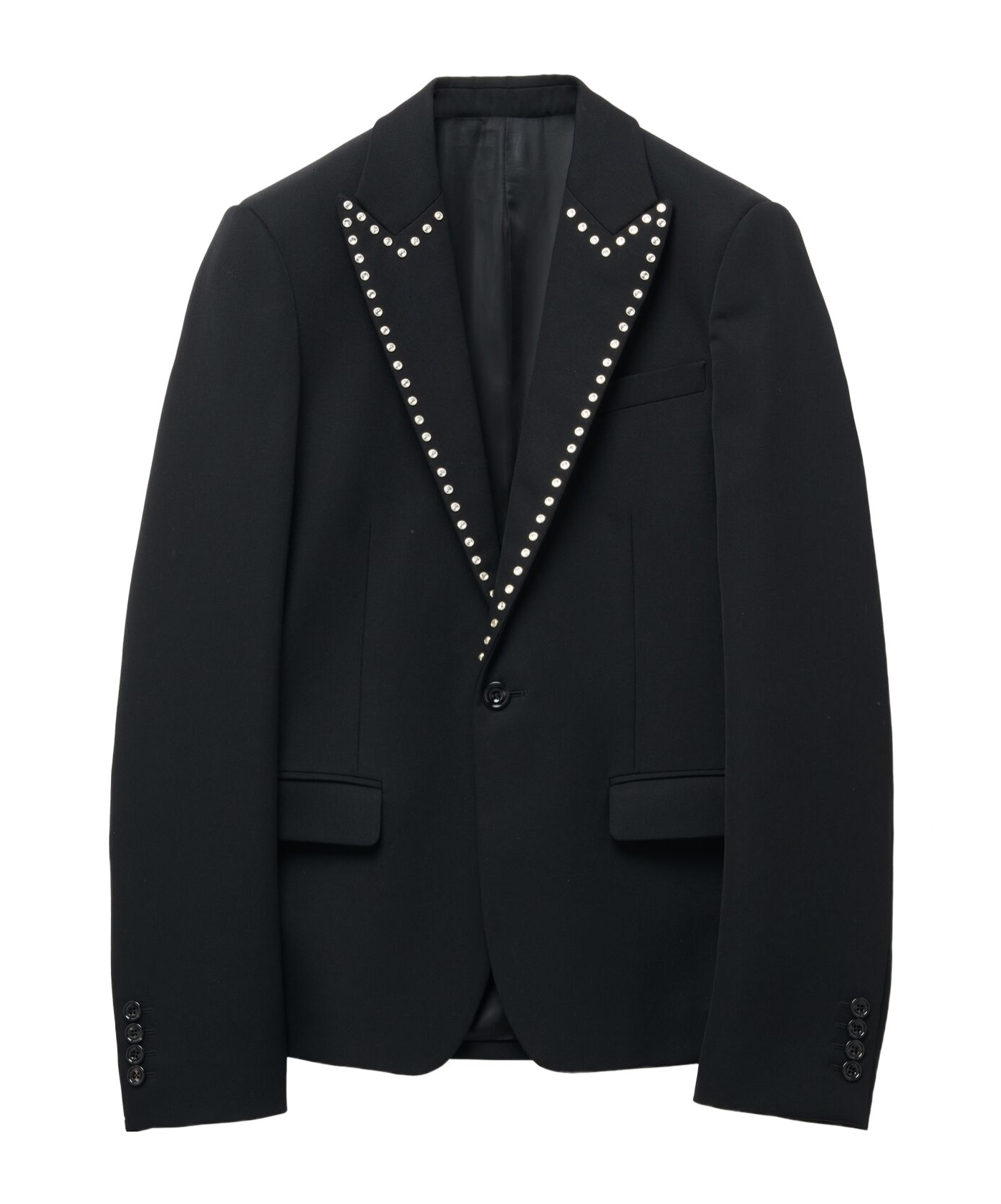 Alexander Mcqueen Wool Studded Blazer In Black