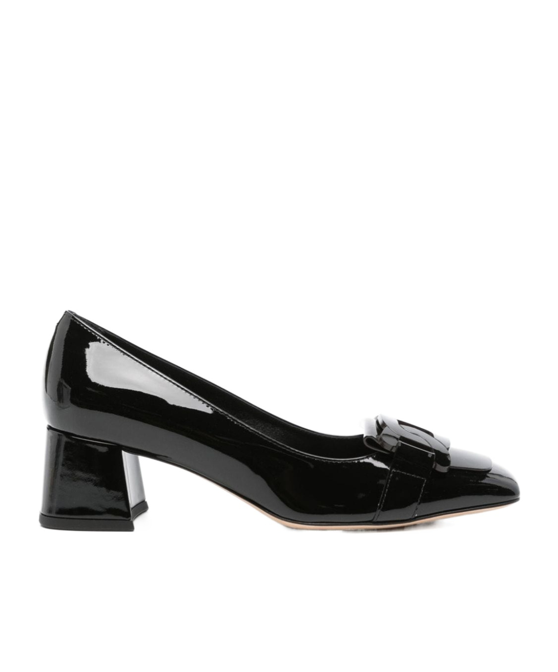 TOD'S CHAIN-DETAIL PATENT PUMPS