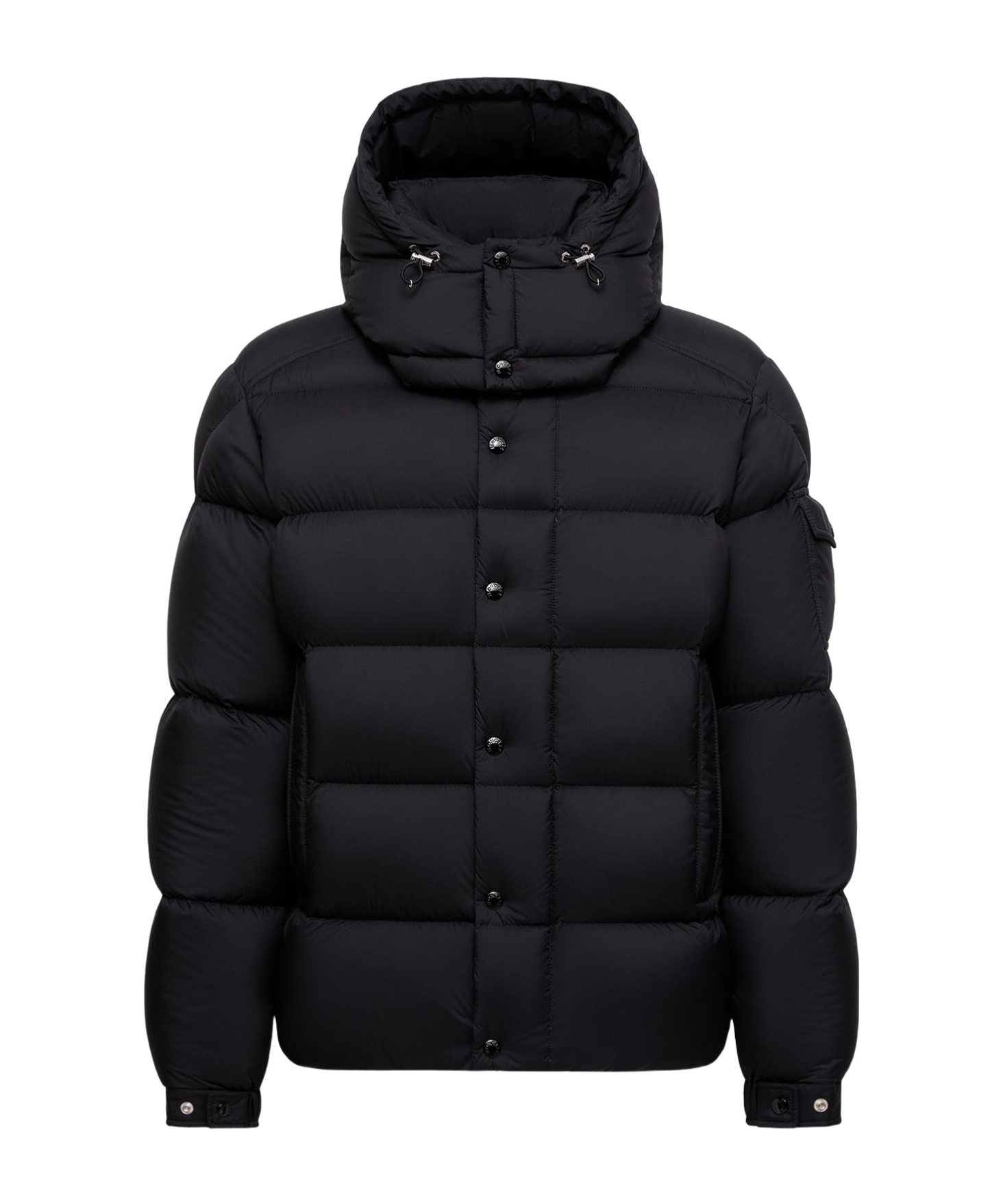 Moncler Maya 70 Hooded Short Down Jacket In Black