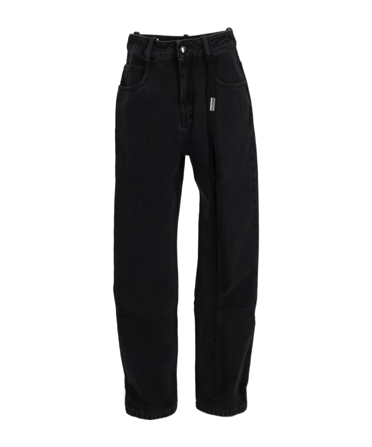 Ann Demeulemeester Herme 5-pockets Slim Fit Cropped Trousers Faded De In Black