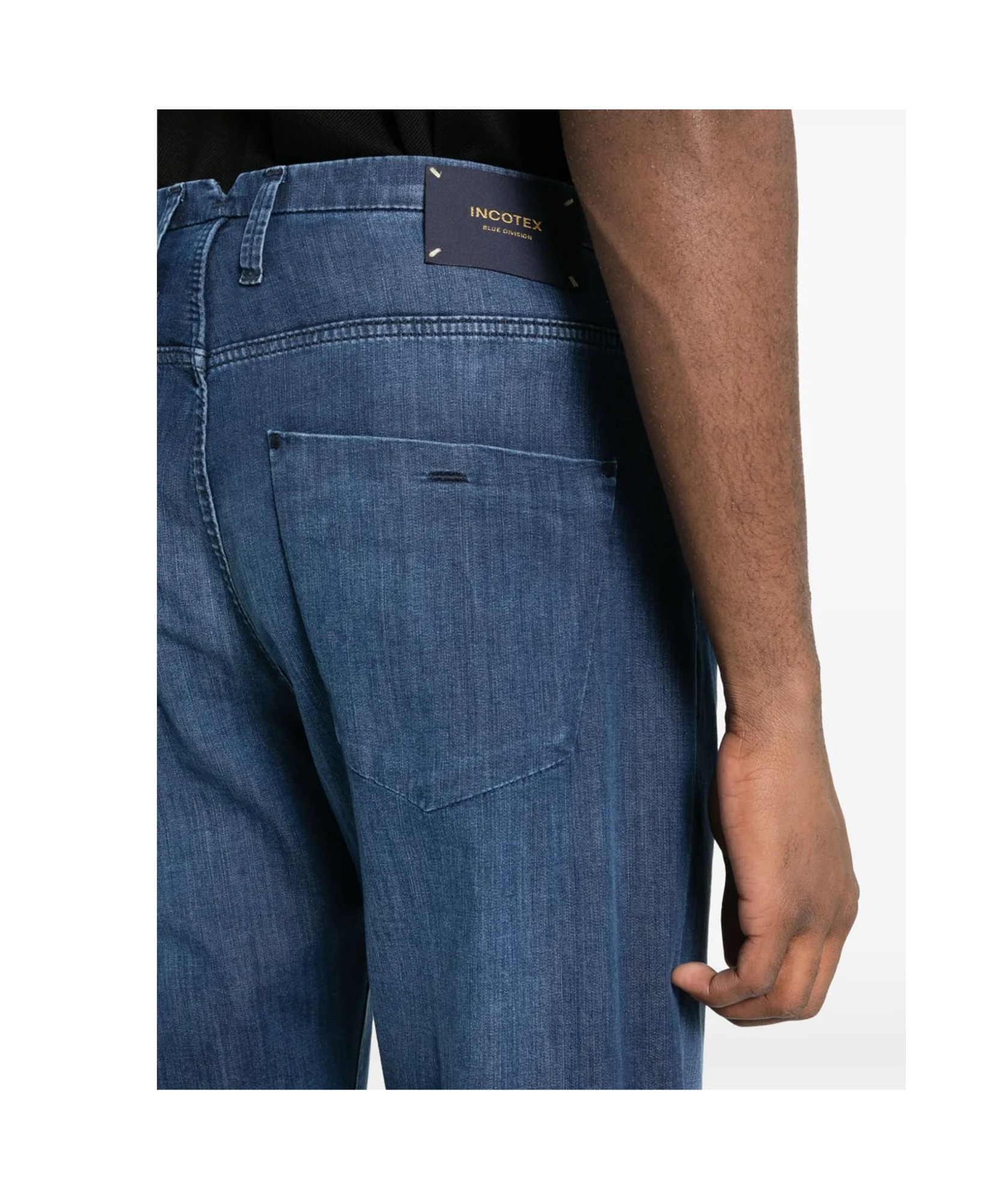 Incotex Trousers With Belt Loops And Five-pocket Design In Blue