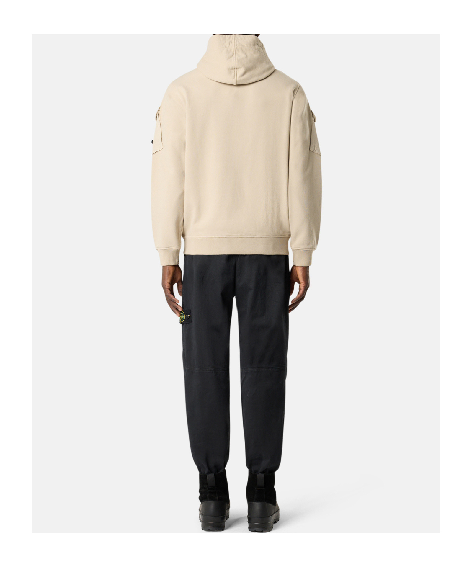 Stone Island Loose-fit Jogger Trousers With Snap And Zip Pockets In Black