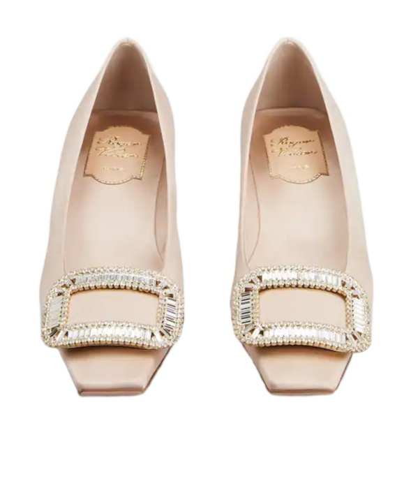 Roger Vivier Belle Vivier Pumps In Satin In Neutral