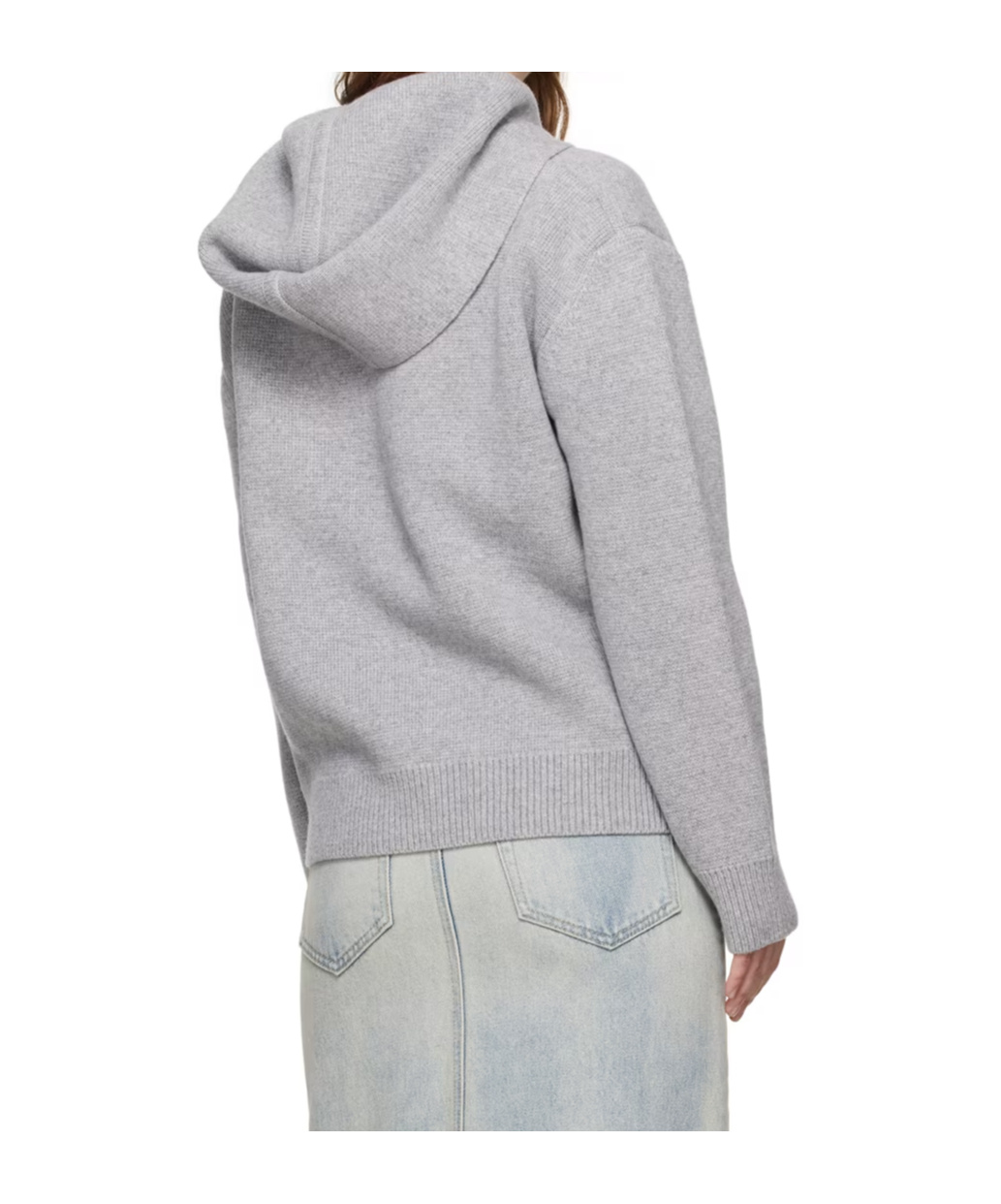 We11 Done Embroidery Logo Hooded Hooded Hoodie In Gray