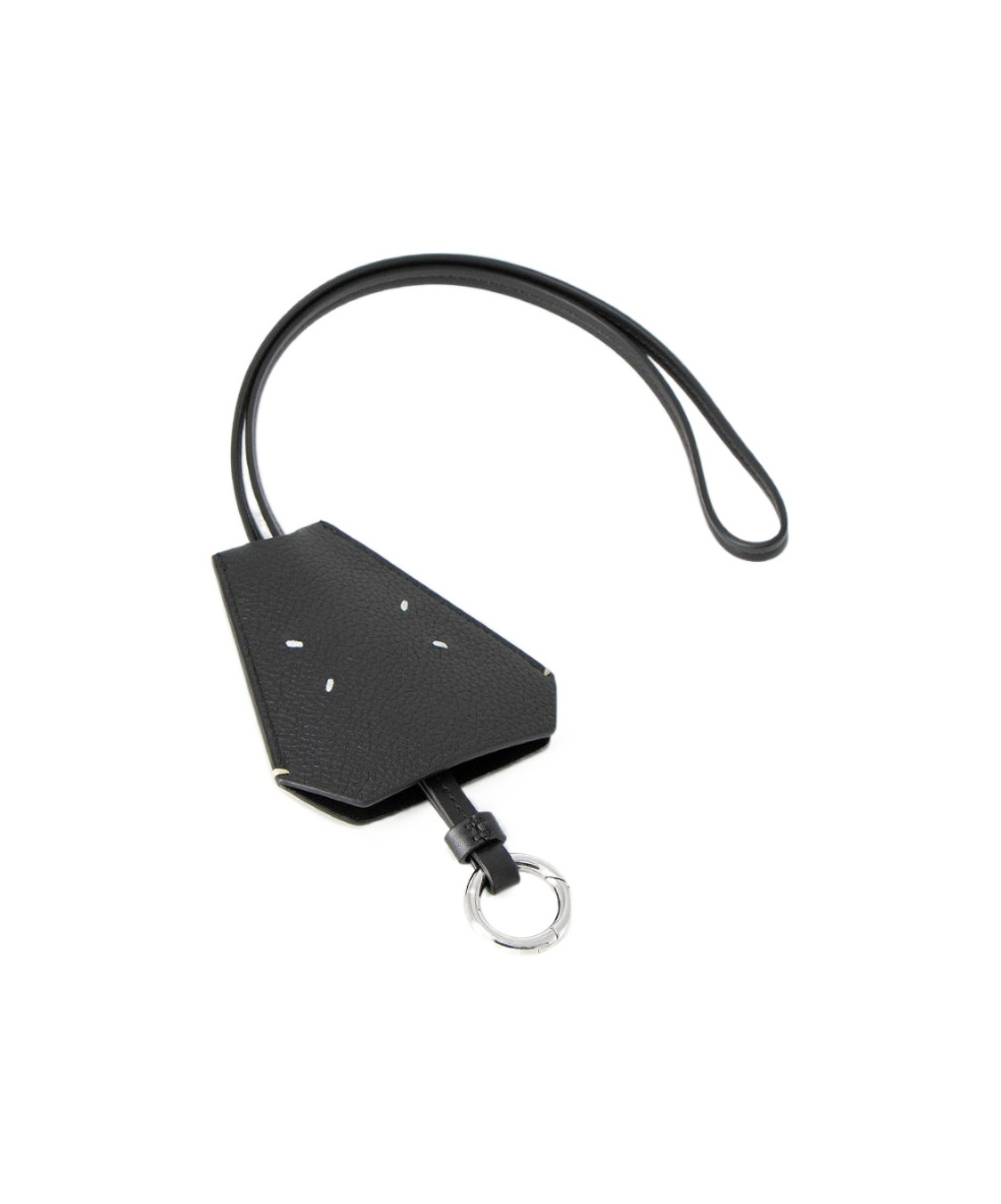 Maison Margiela Leather Keyring In Black