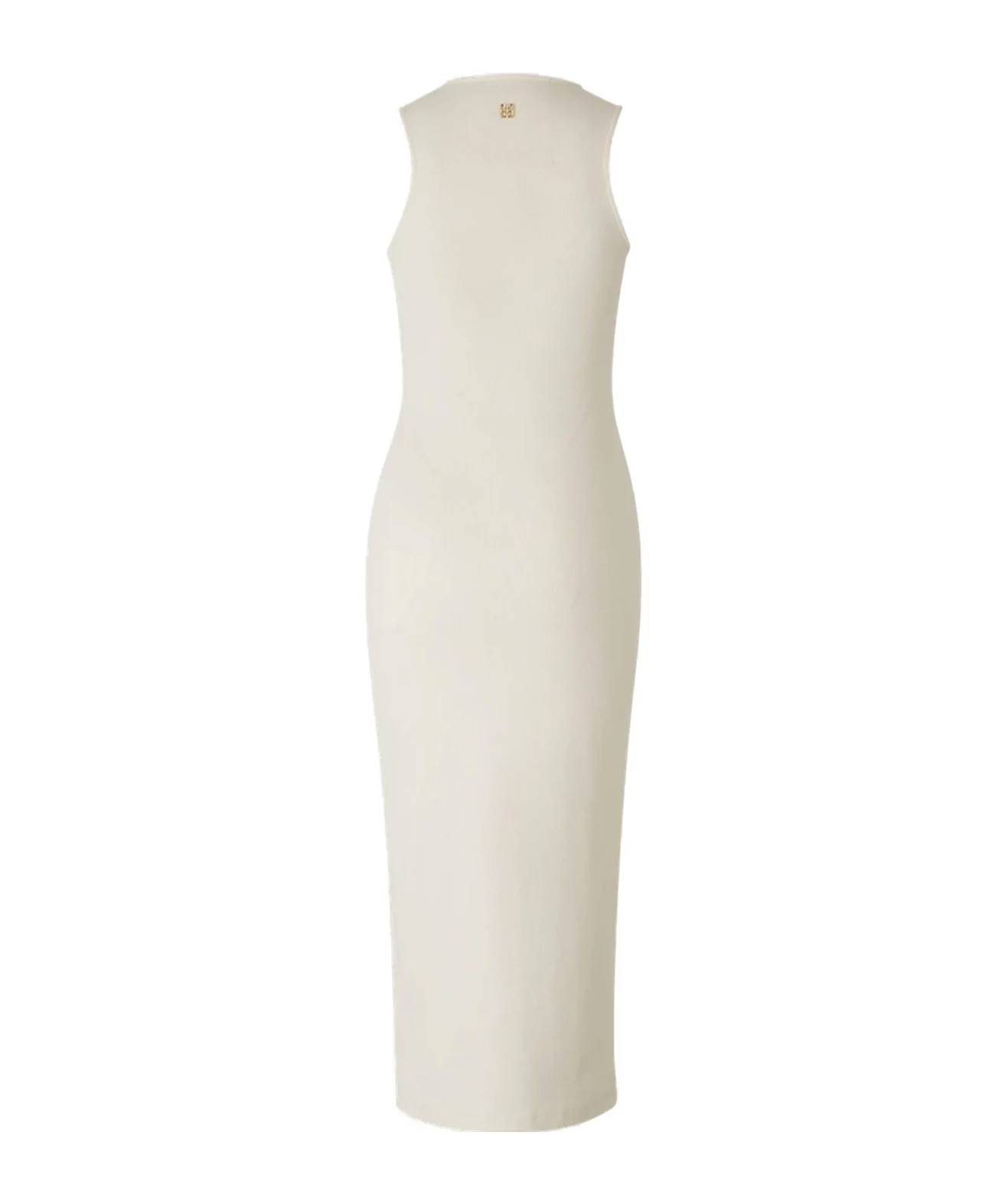 Givenchy Lace-up Ribbed Midi Dress With High Neckline In White