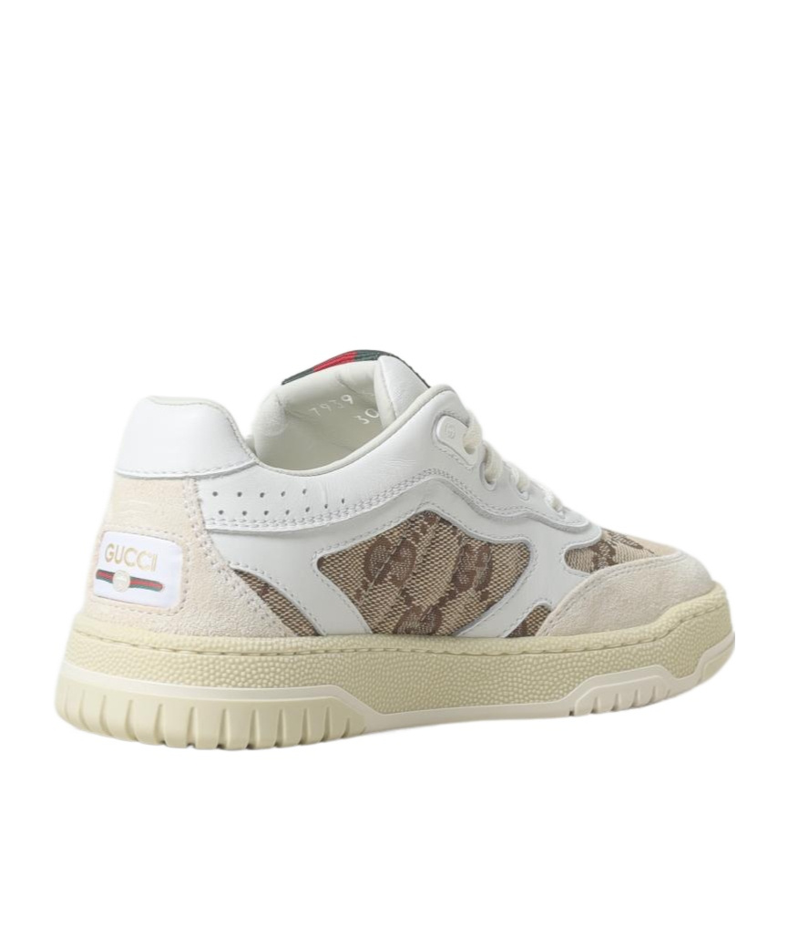 Shop Gucci Round-head Sneakers In White