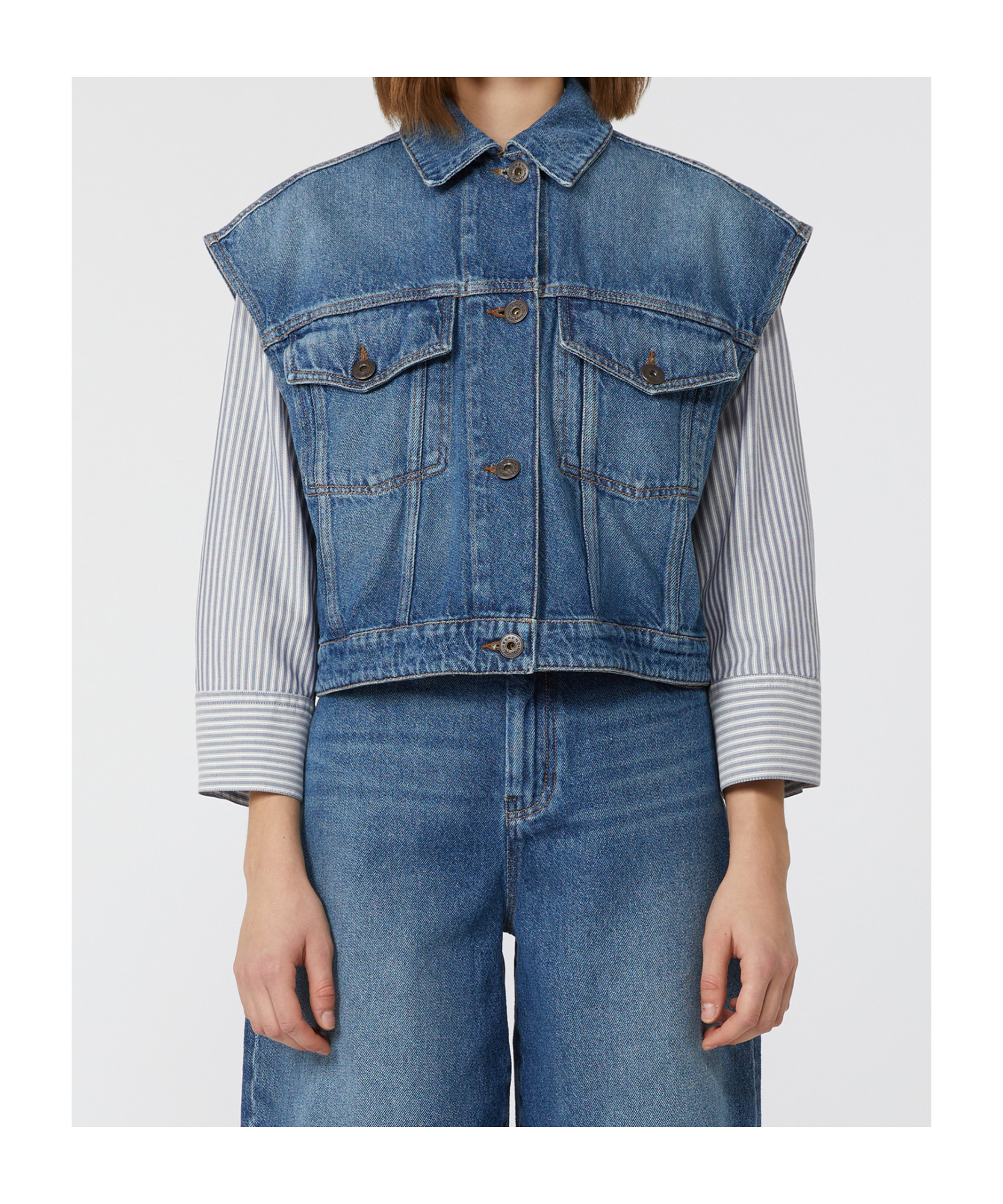 WEEKEND MAX MARA COTTON DENIM GILET