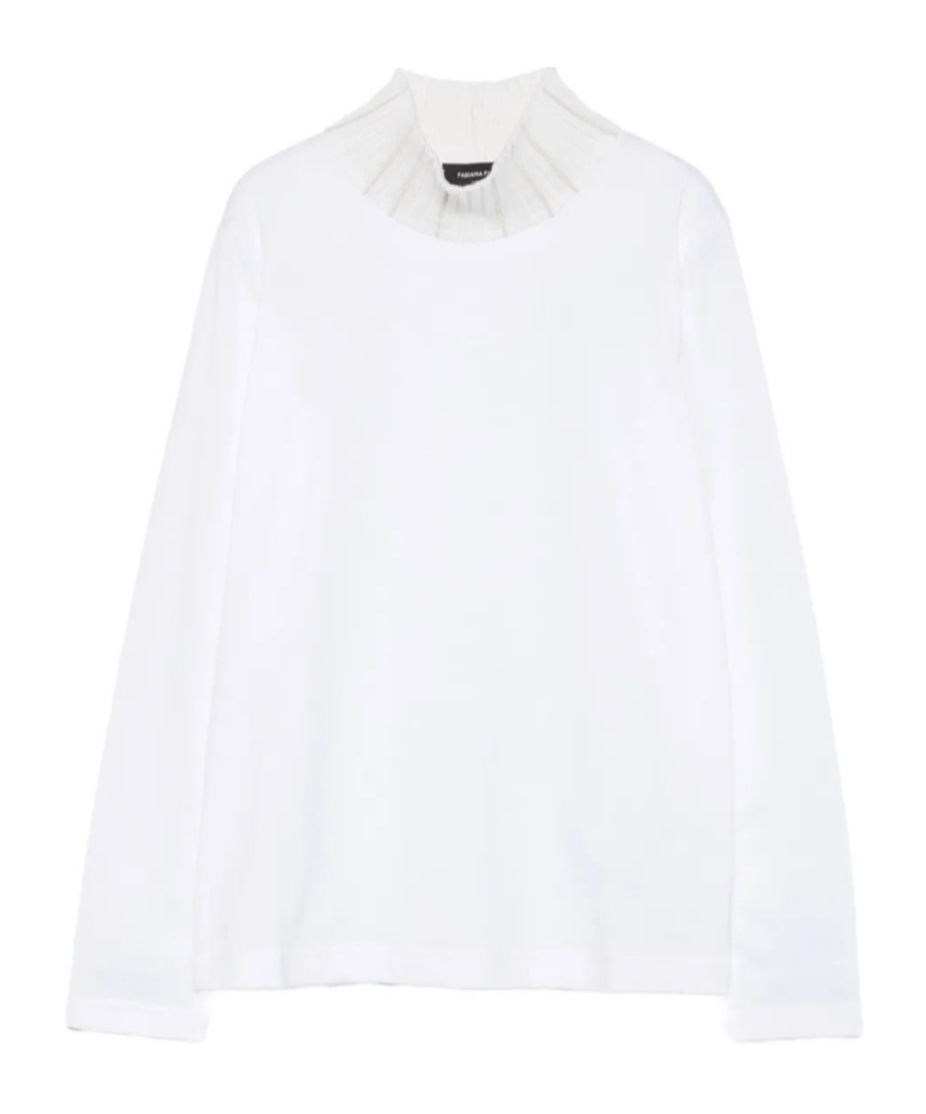 Fabiana Filippi Knit Collar Tee In White