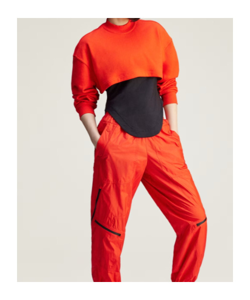 Adidas By Stella Mccartney Truecasuals Cropped Sweatshirt In Orange