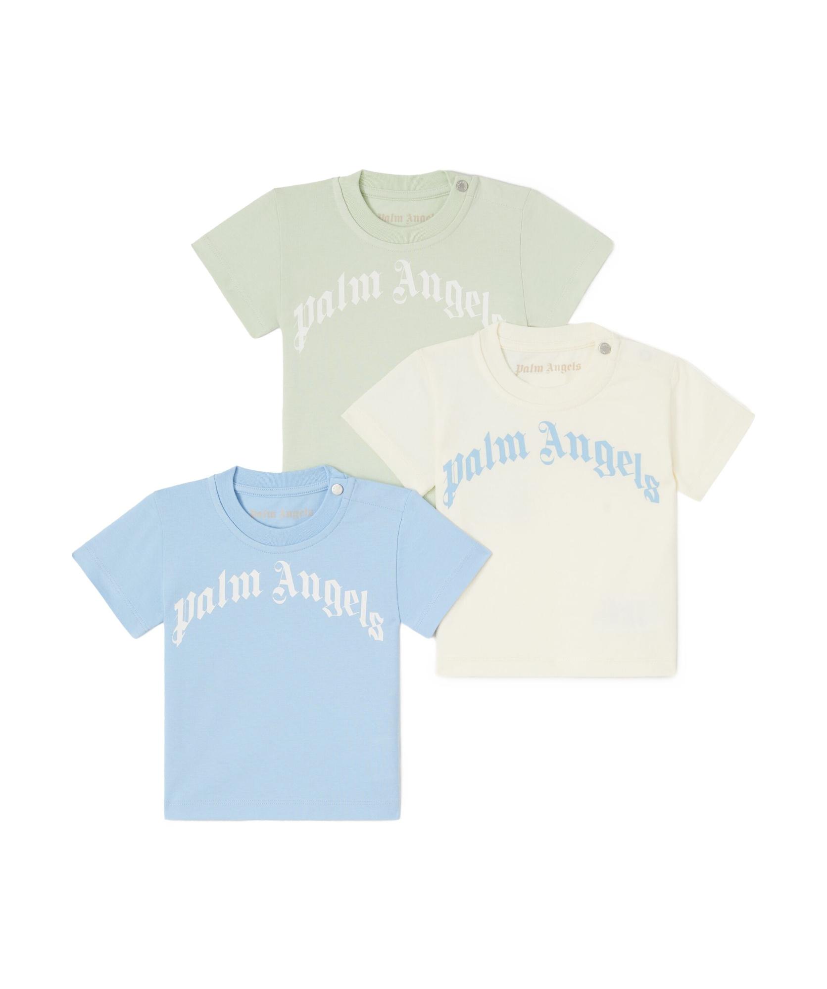 Palm Angels Short-sleeved T-shirt Three-piece Set In White