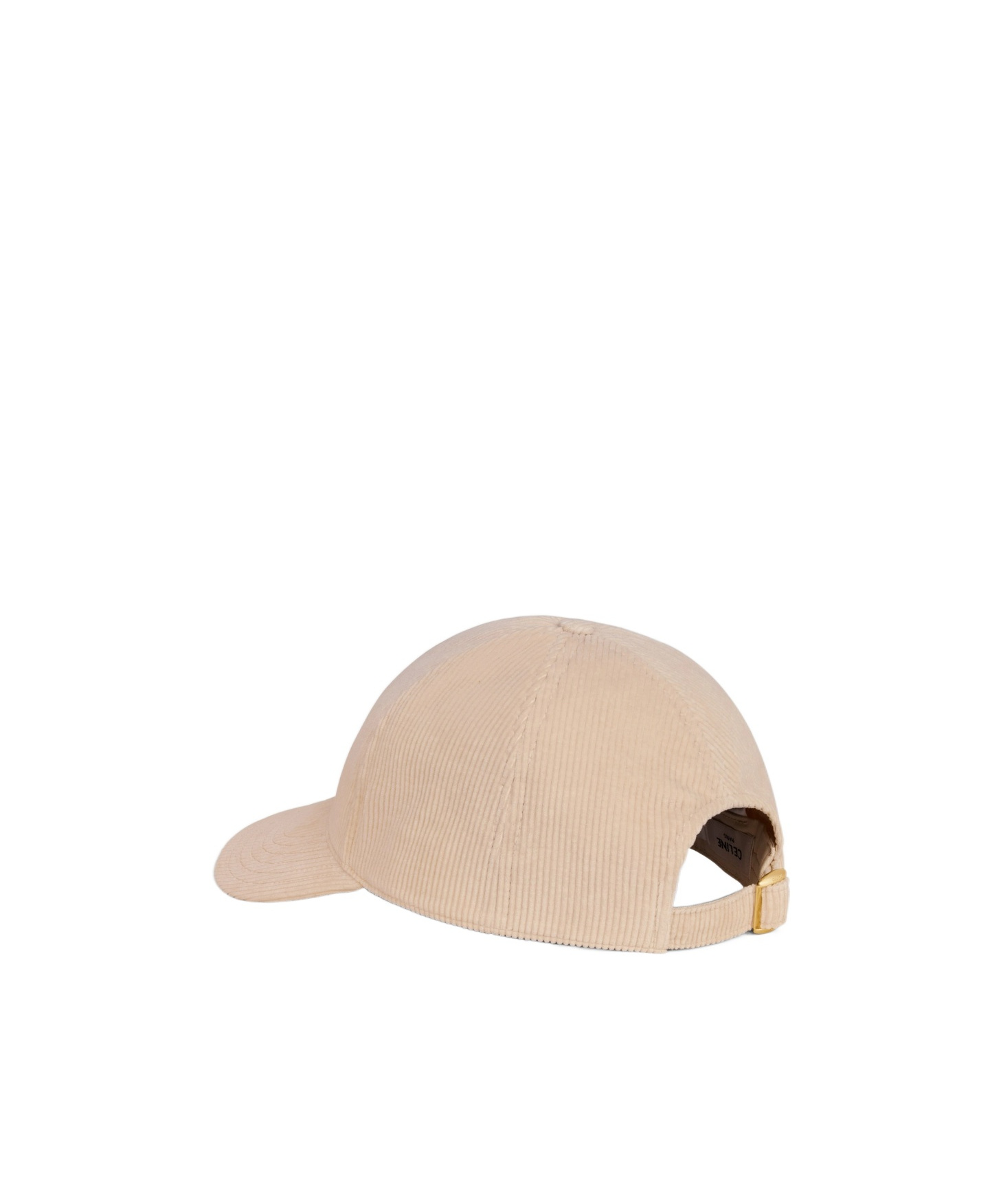 Celine Triomphe Corduroy Baseball Cap In Nude