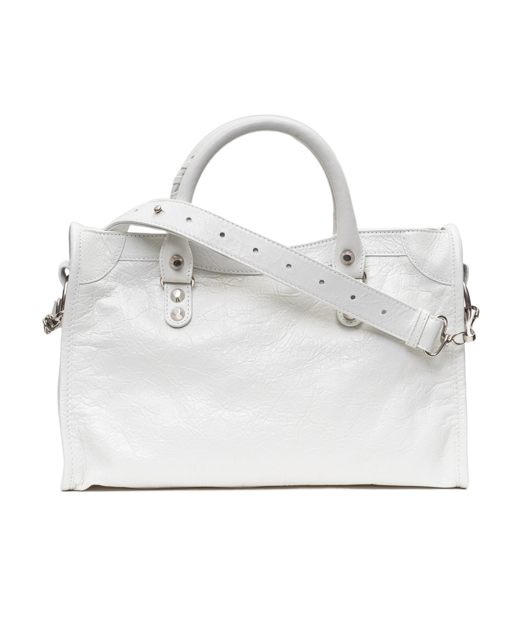 Balenciaga Le City Top Handle Bag In White