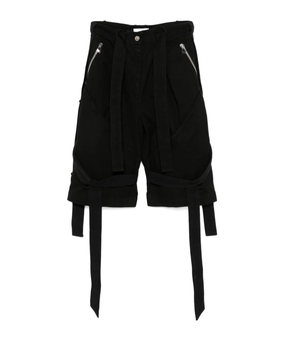 Attico Wide Bermuda Shorts In Black