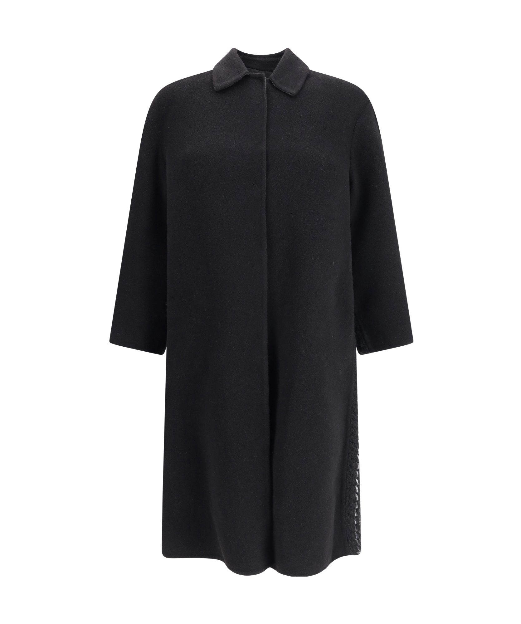 Fabiana Filippi Soft Wool And Cashmere Double Coat In Black