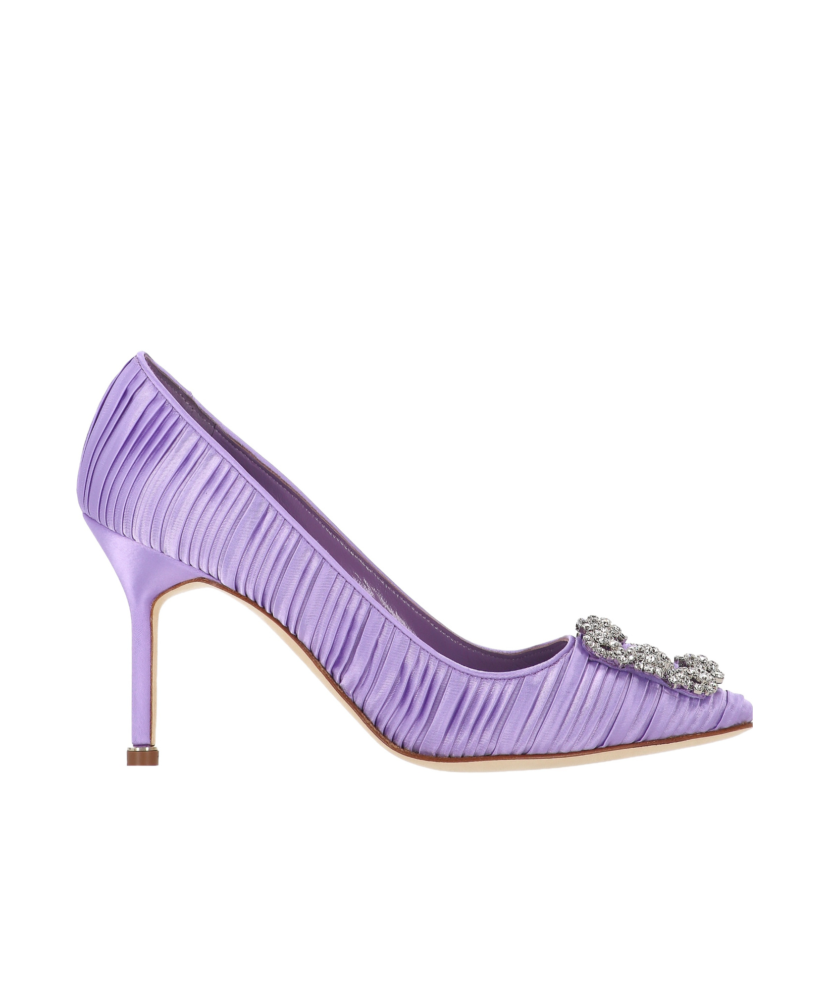 Shop Manolo Blahnik Embellished Pointed Toe Pumps In Purple