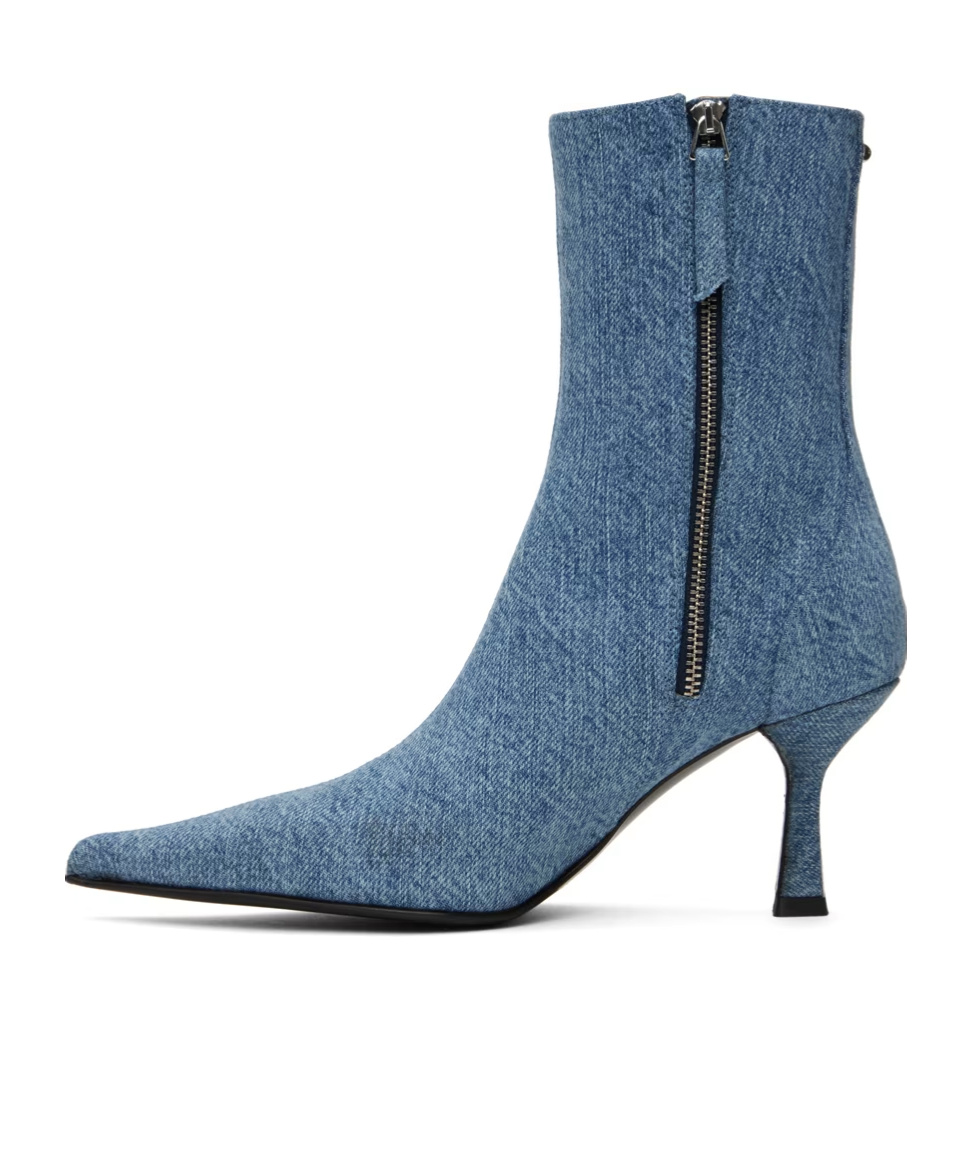 Shop Our Legacy Slim Short Boots In Blue