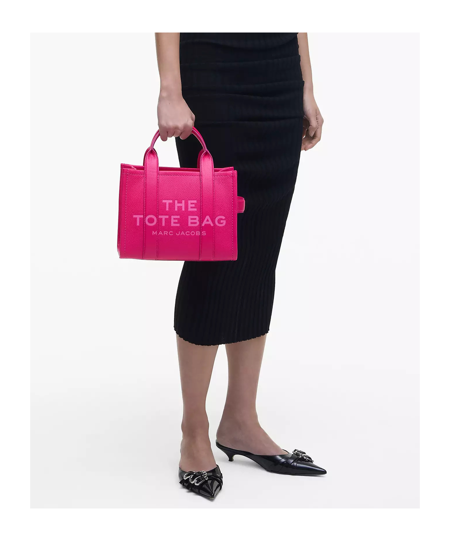 Marc Jacobs The Leather Medium Tote Bag In Pink