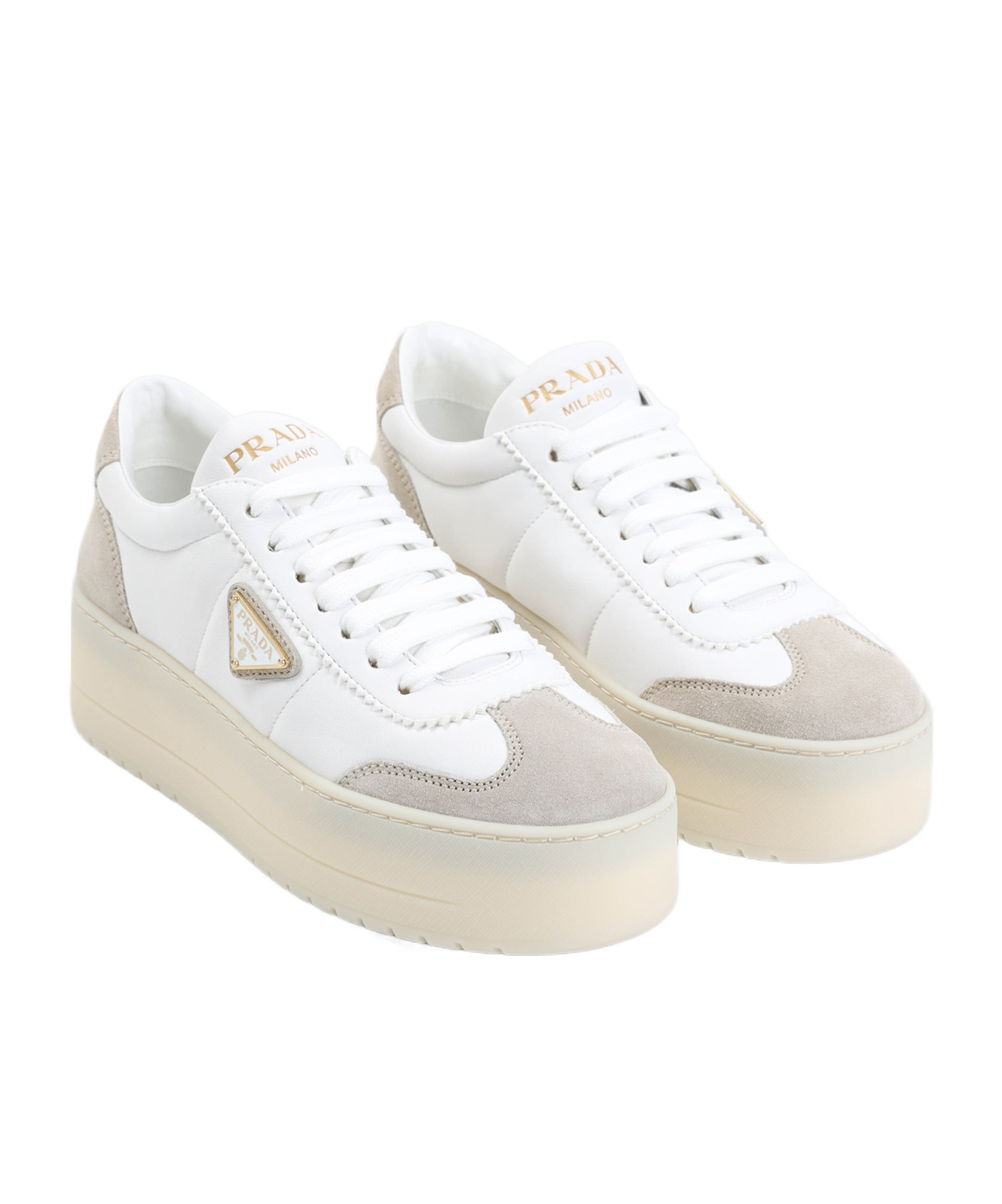 Prada Downtown Low-top Sneakers In Nude