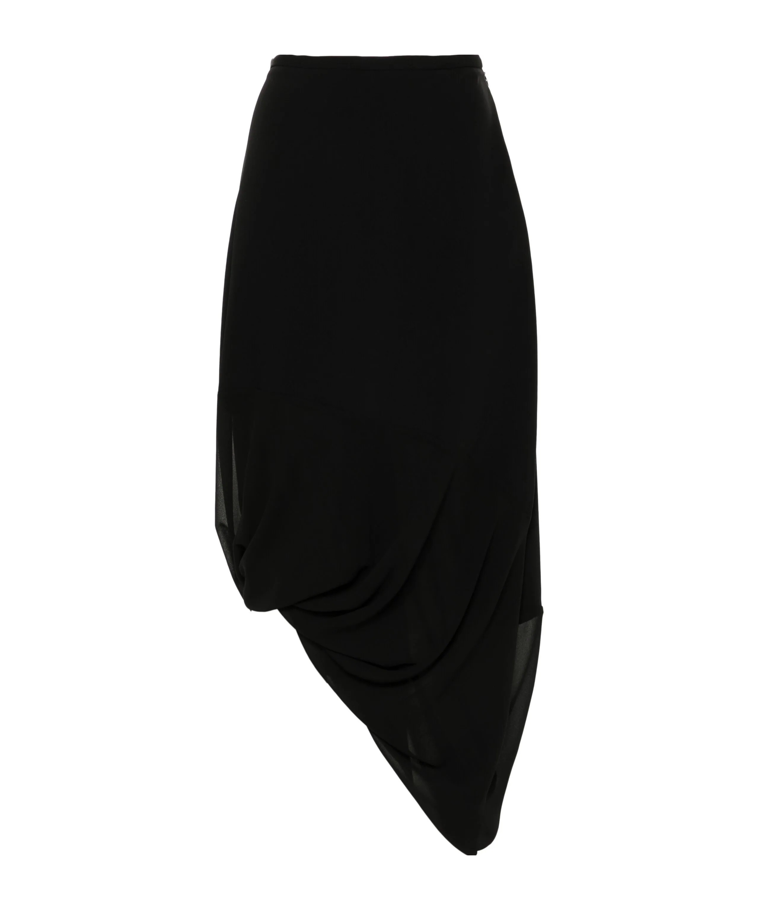 Mm6 Maison Margiela Asymmetrischer Midirock In Black