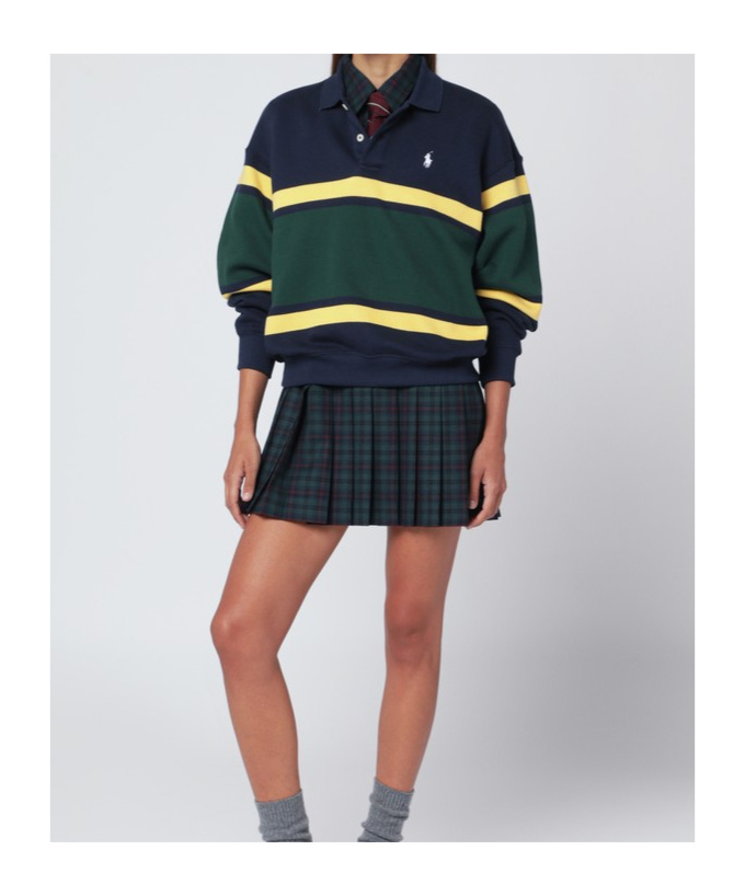 Polo Ralph Lauren Striped Cotton-blend Jersey Polo Shirt In Multi