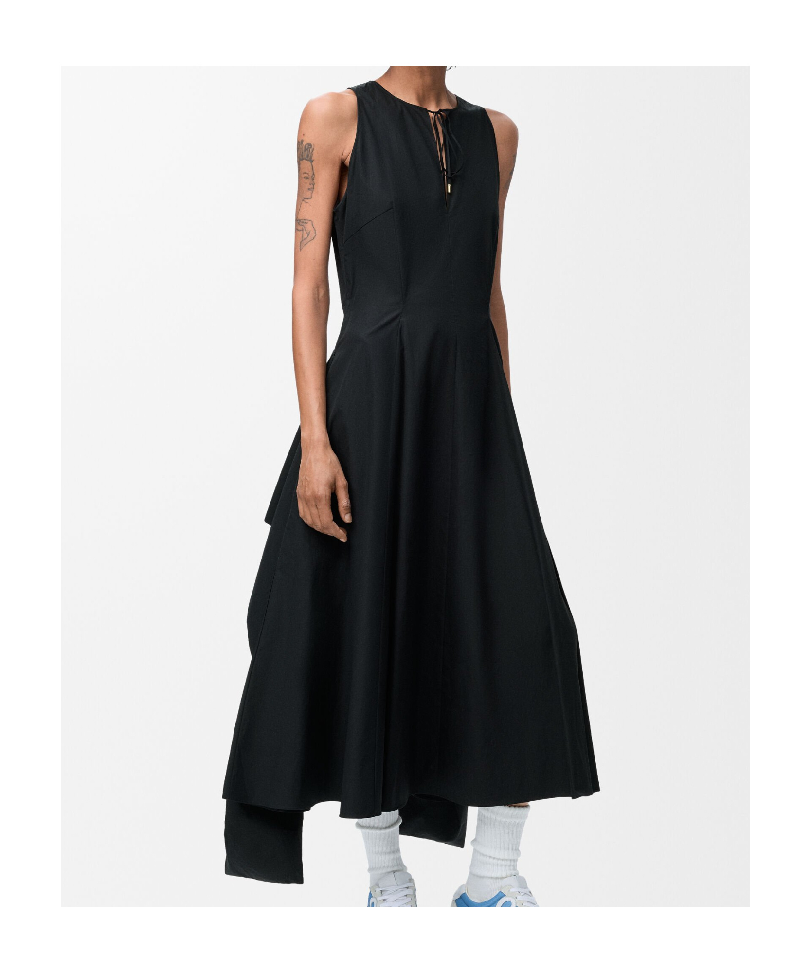 Loewe Poplin Dress With Bow Detail And Midi Length