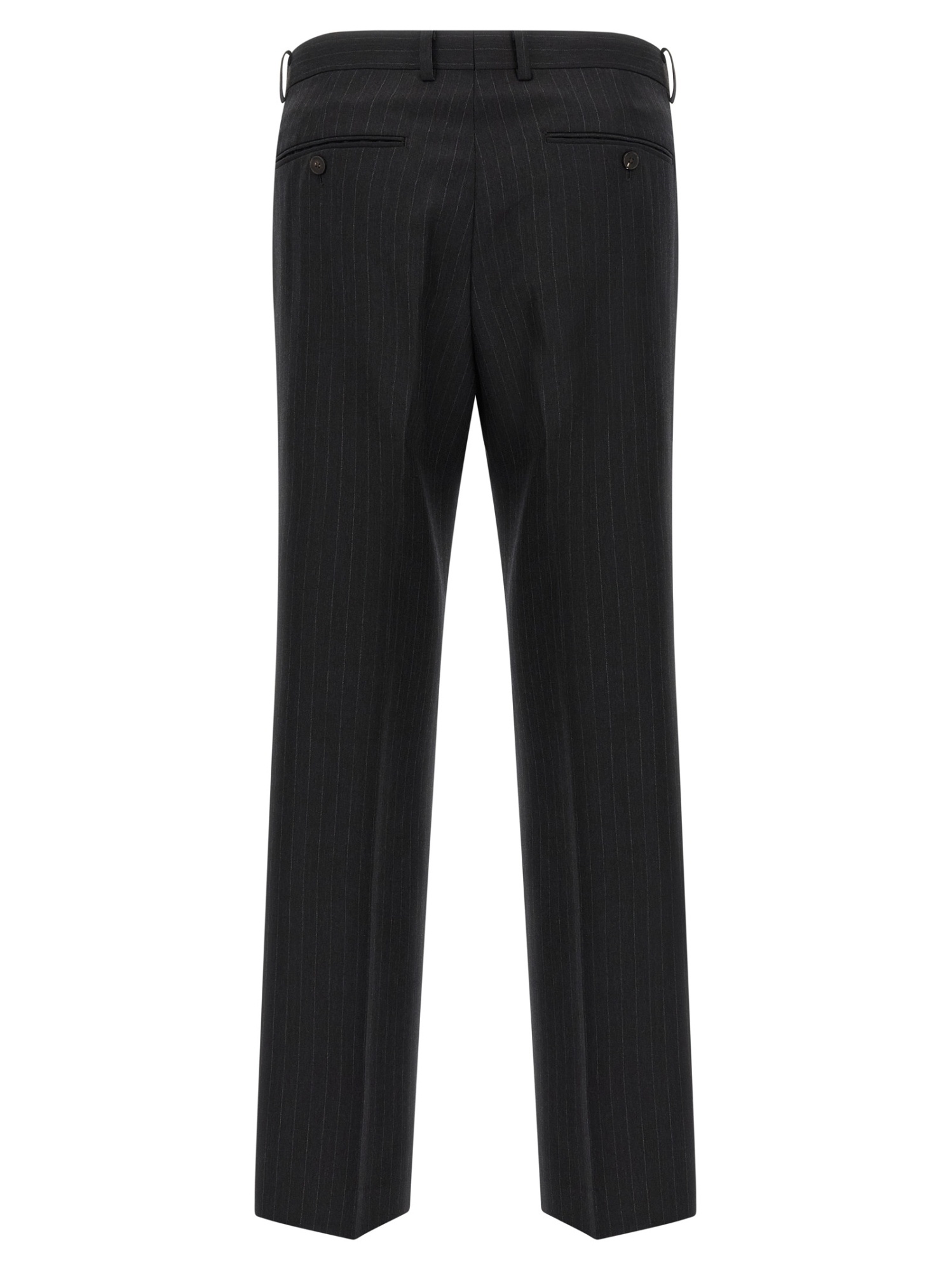 Auralee Striped Casual Pants In Black