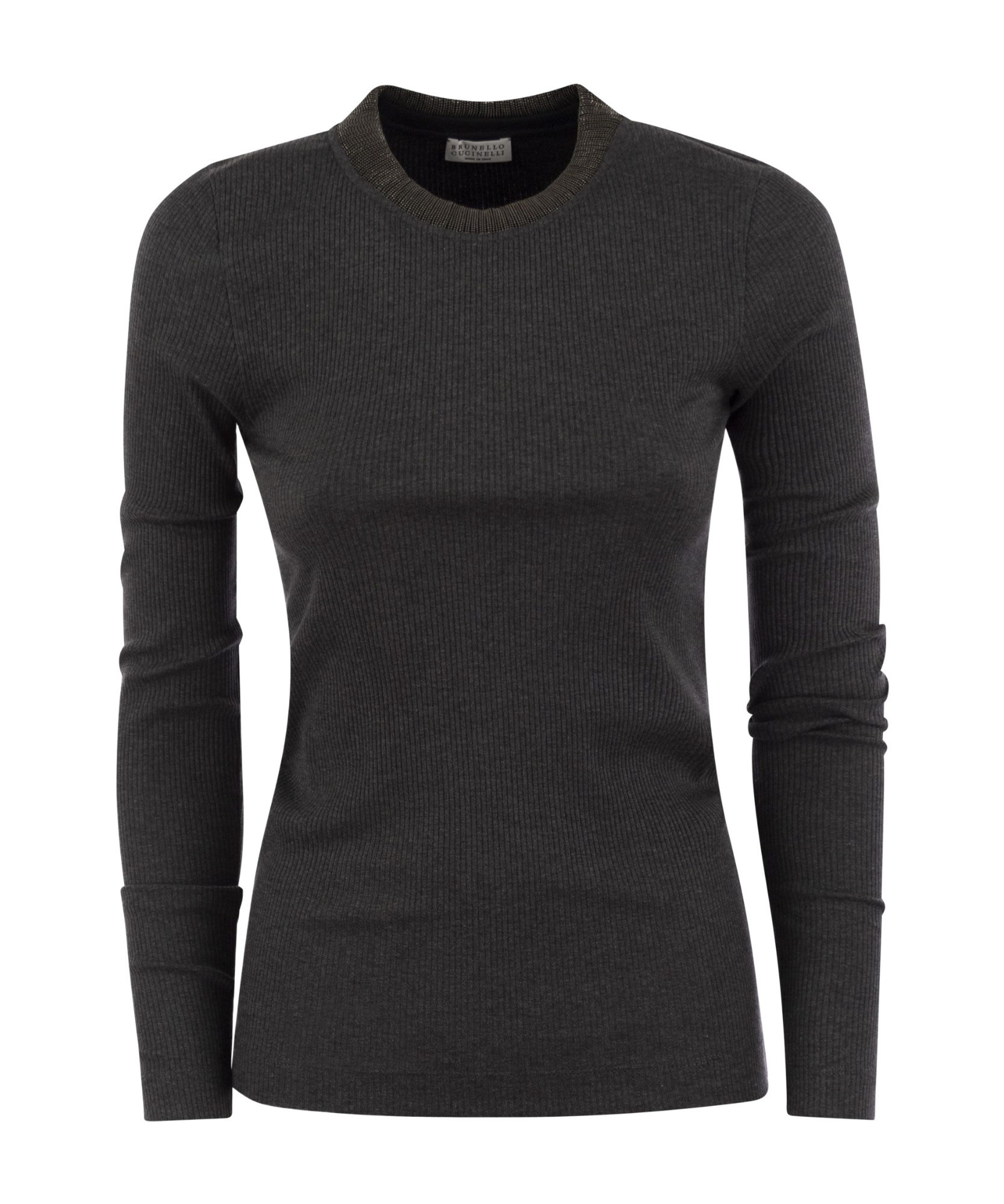Brunello Cucinelli Women's Ribbed Stretch Cotton Jersey In Black