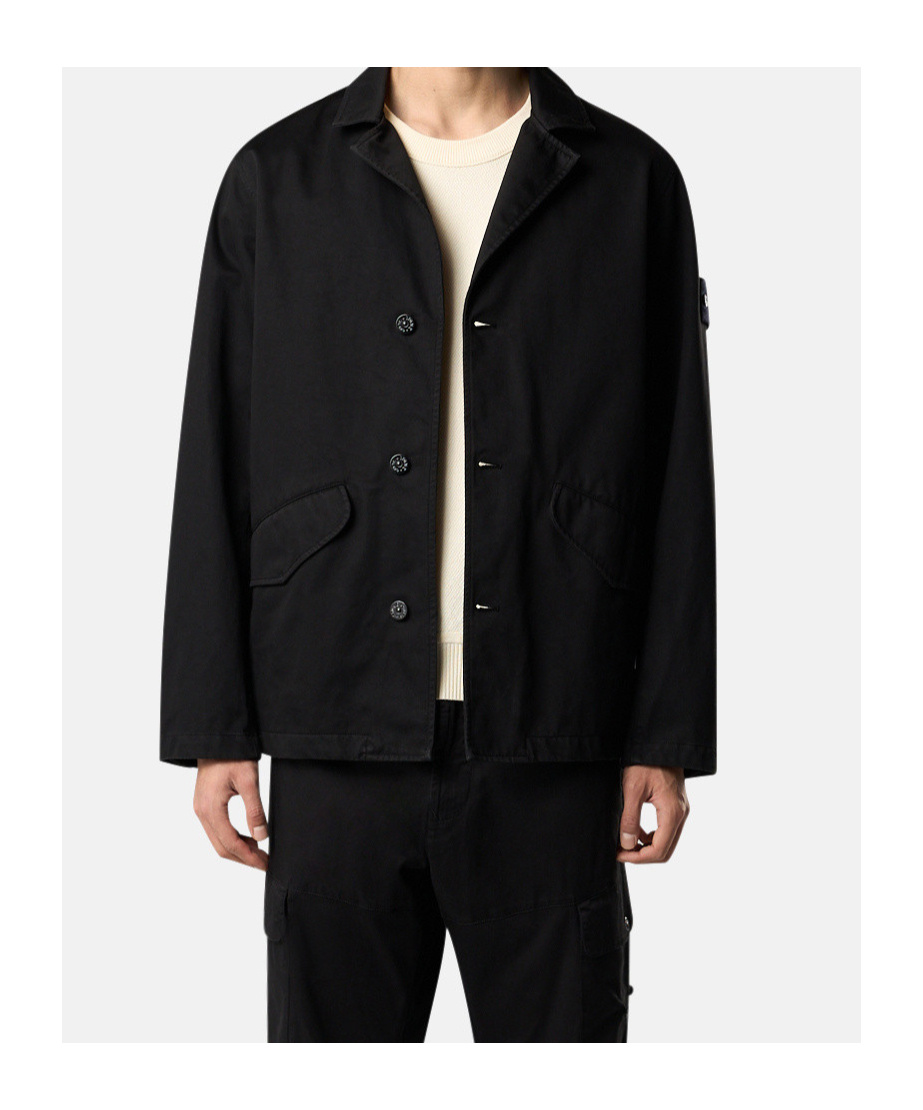 Stone Island Windproof Suit Coat In Black
