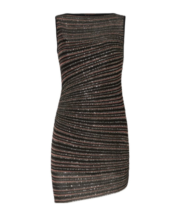 Missoni Sequin-striped Sleeveless Mini Dress In Multi
