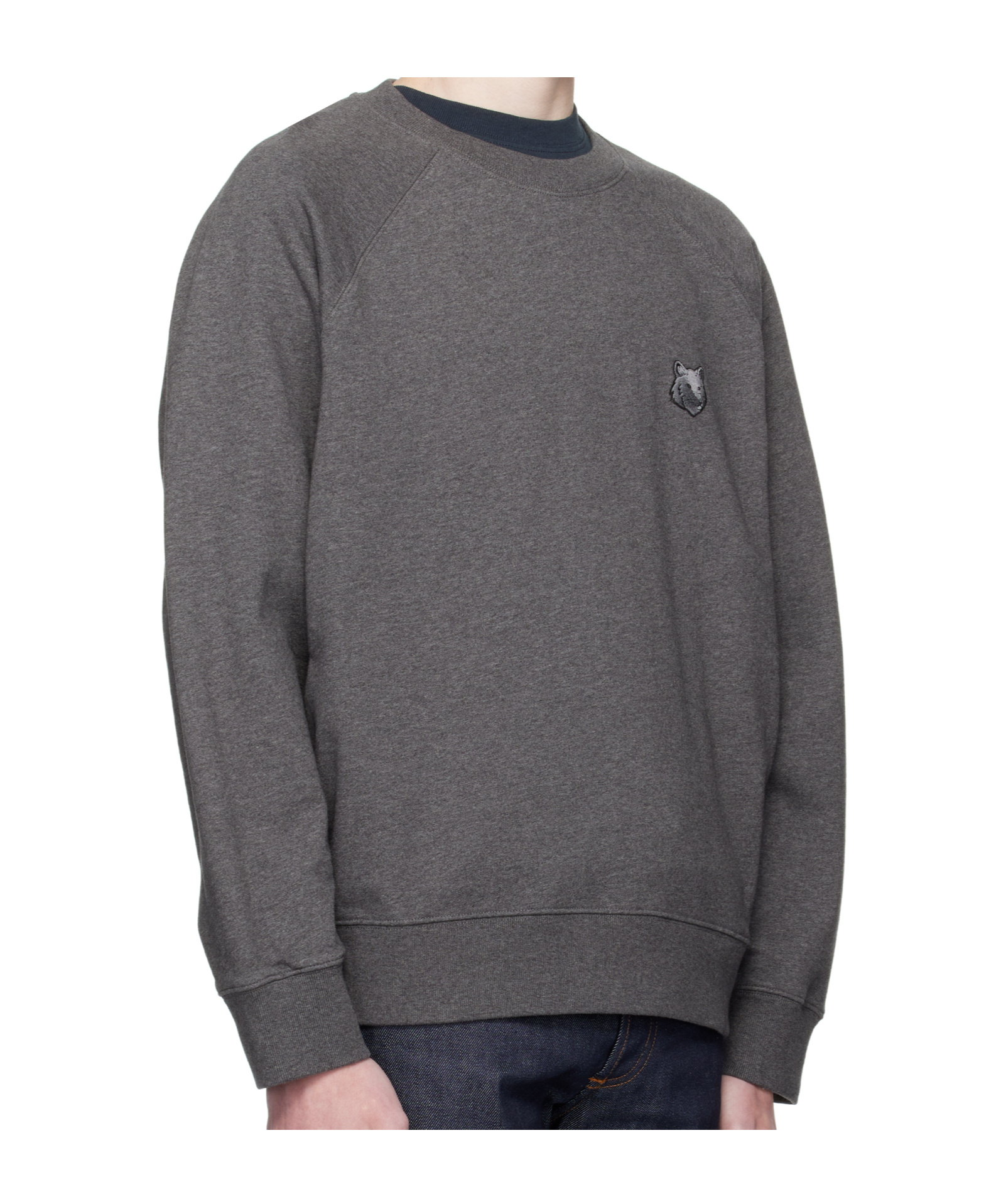 Maison Kitsuné Gray Bold Fox Head Patch Oversize Sweatshirt In Gray