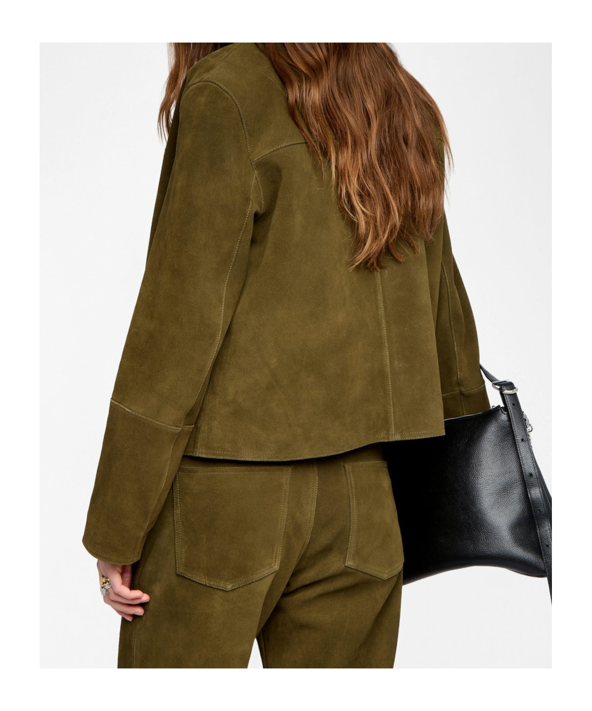 Zadig & Voltaire Womens Treillis Lessa Suede Leather Jacket In Brown